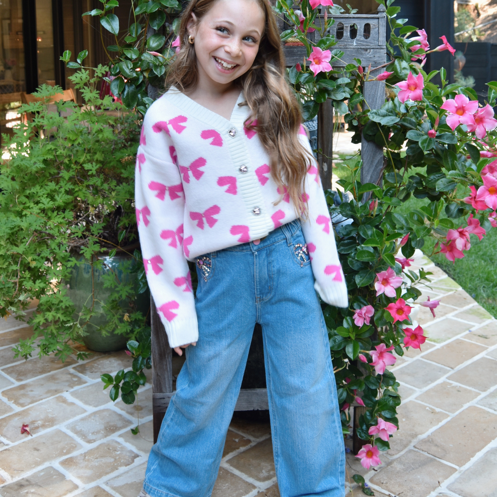 Mini Dreamers Girls Hailey Bow Jeans Girls Denim Mini Dreamers Denim Y/4