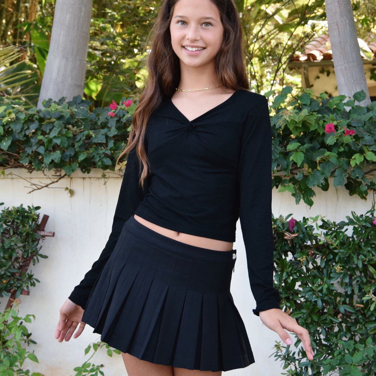 Theme Girls Jane Soft Pleated Skort Girls Casual Bottoms Theme-NYC Black Y/S (7/8)