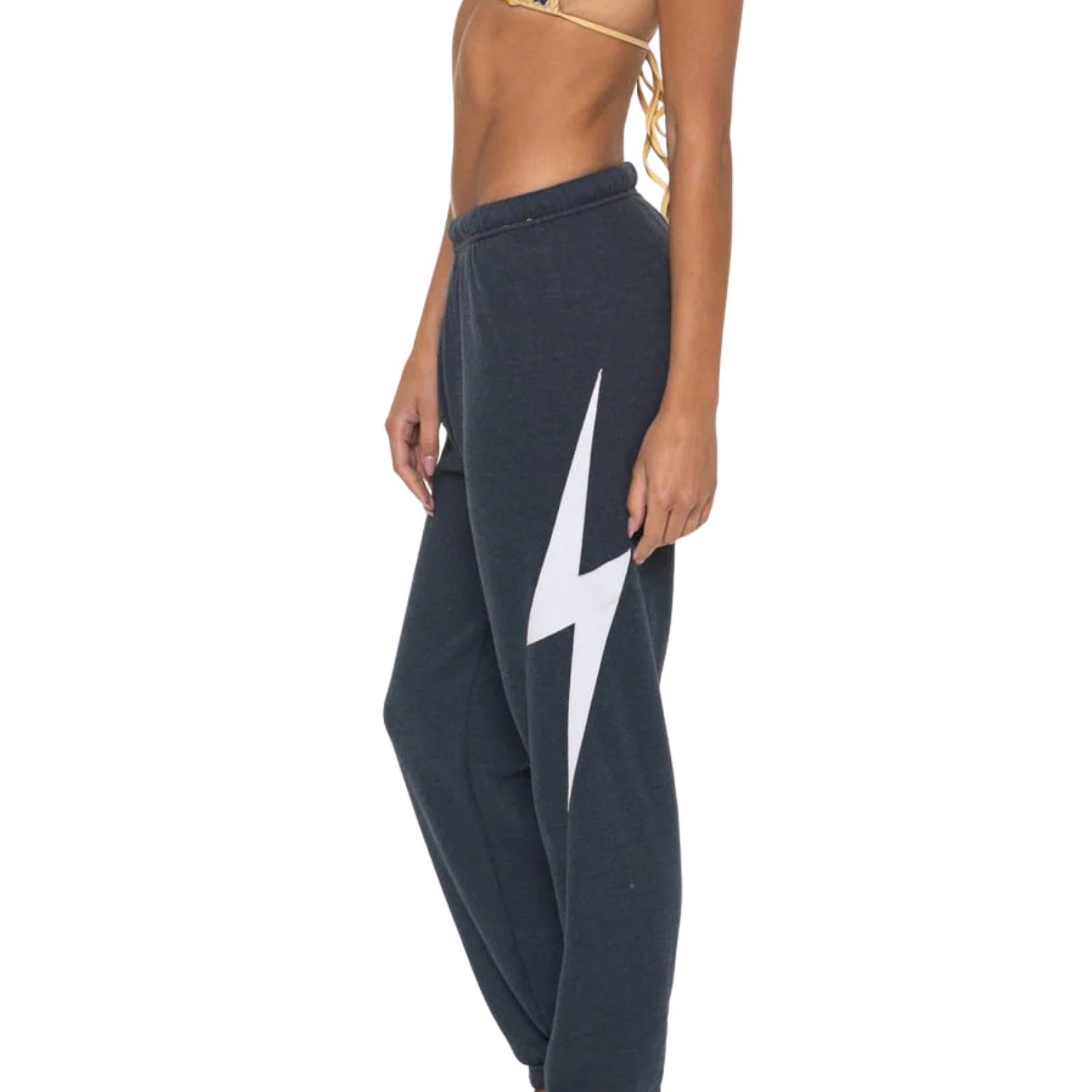 Aviator Nation Women Bolt Stitch Sweatpants Womens Casual Bottoms Aviator Nation Charcoal Juniors/Women XS