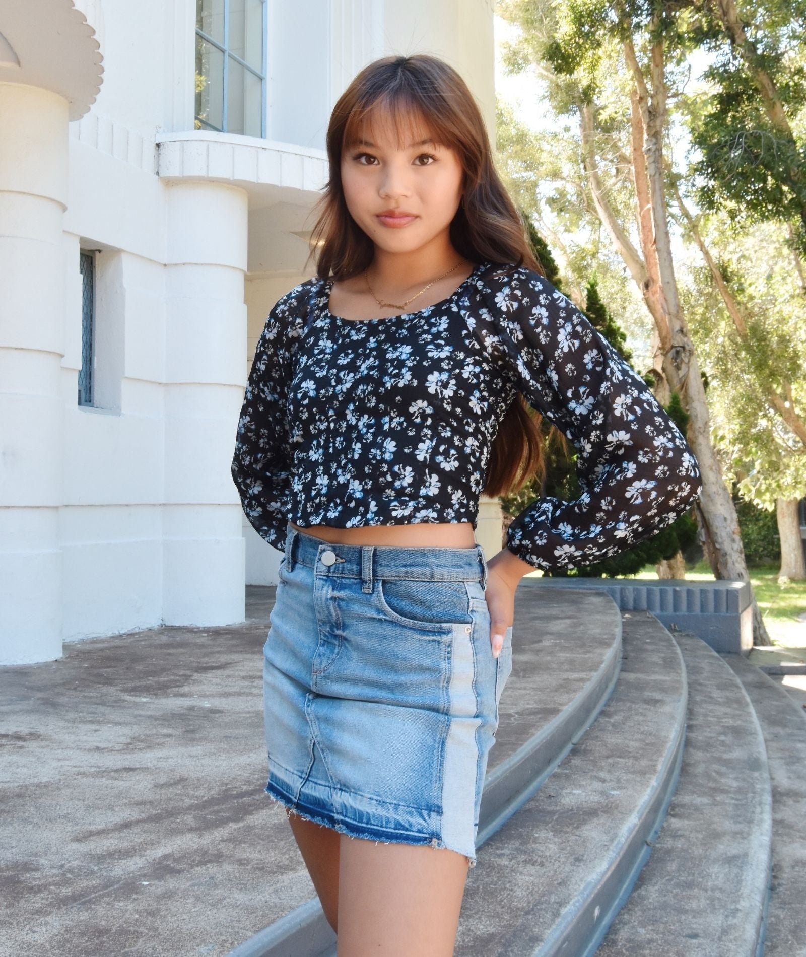 FBZ Girls Floral Chiffon Corset Top Girls Special Tops FBZ Flowers By Zoe