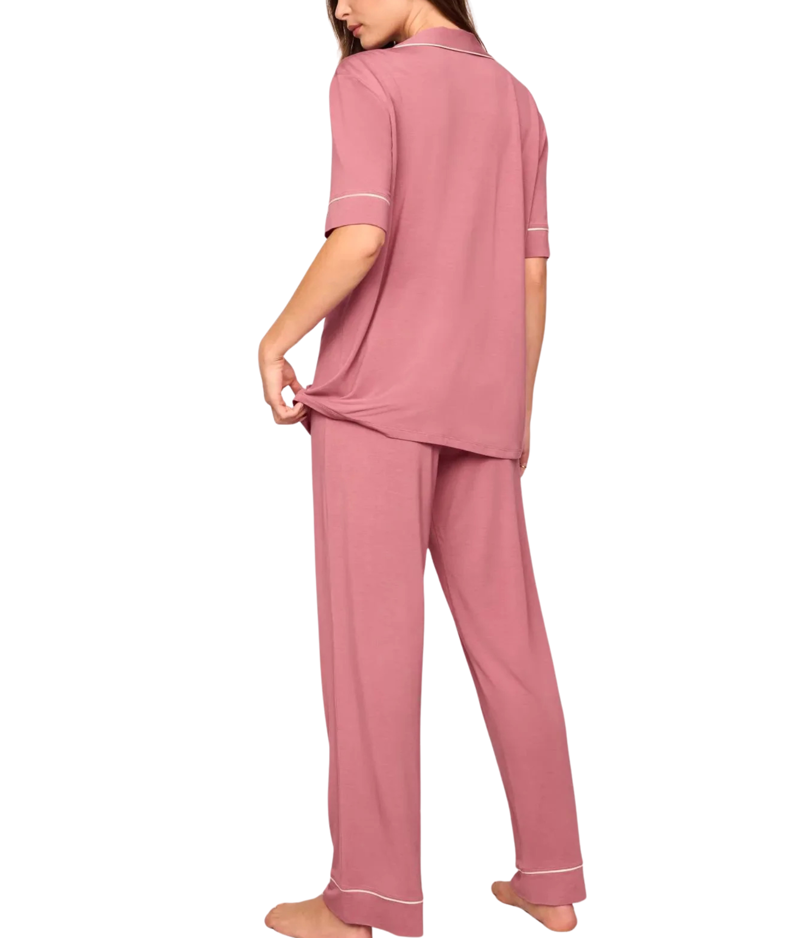 Eberjey Women Gisele Short Sleeve Pants PJ Set Berry Blush/Ivory Accessories Eberjey