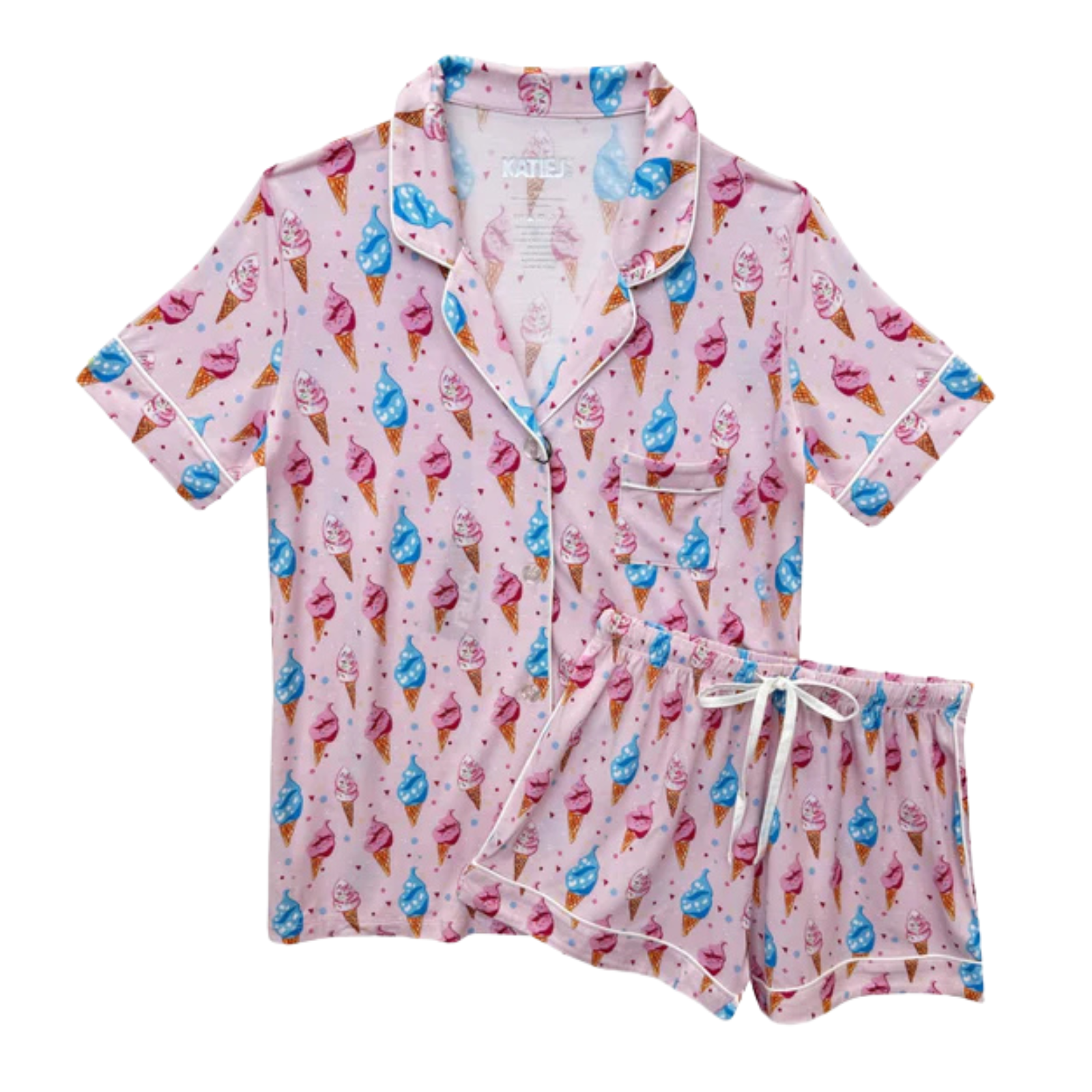 Katie J NYC Juniors Ice Cream Lynn Shorts PJ Set Accessories Katie J NYC Multi Juniors/Women XXS