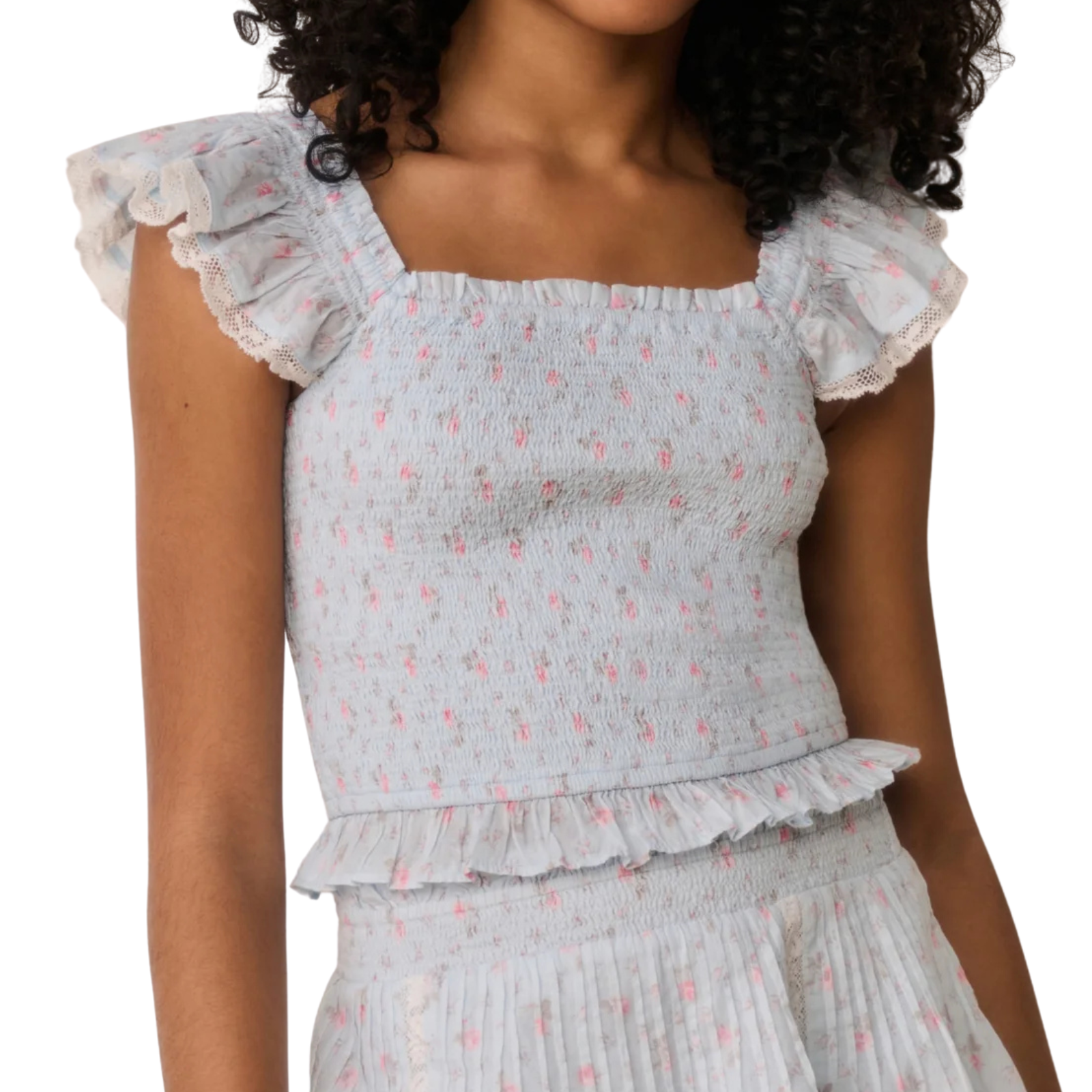 Love Shack Fancy Girls Jeanna Top Chapparal Blue