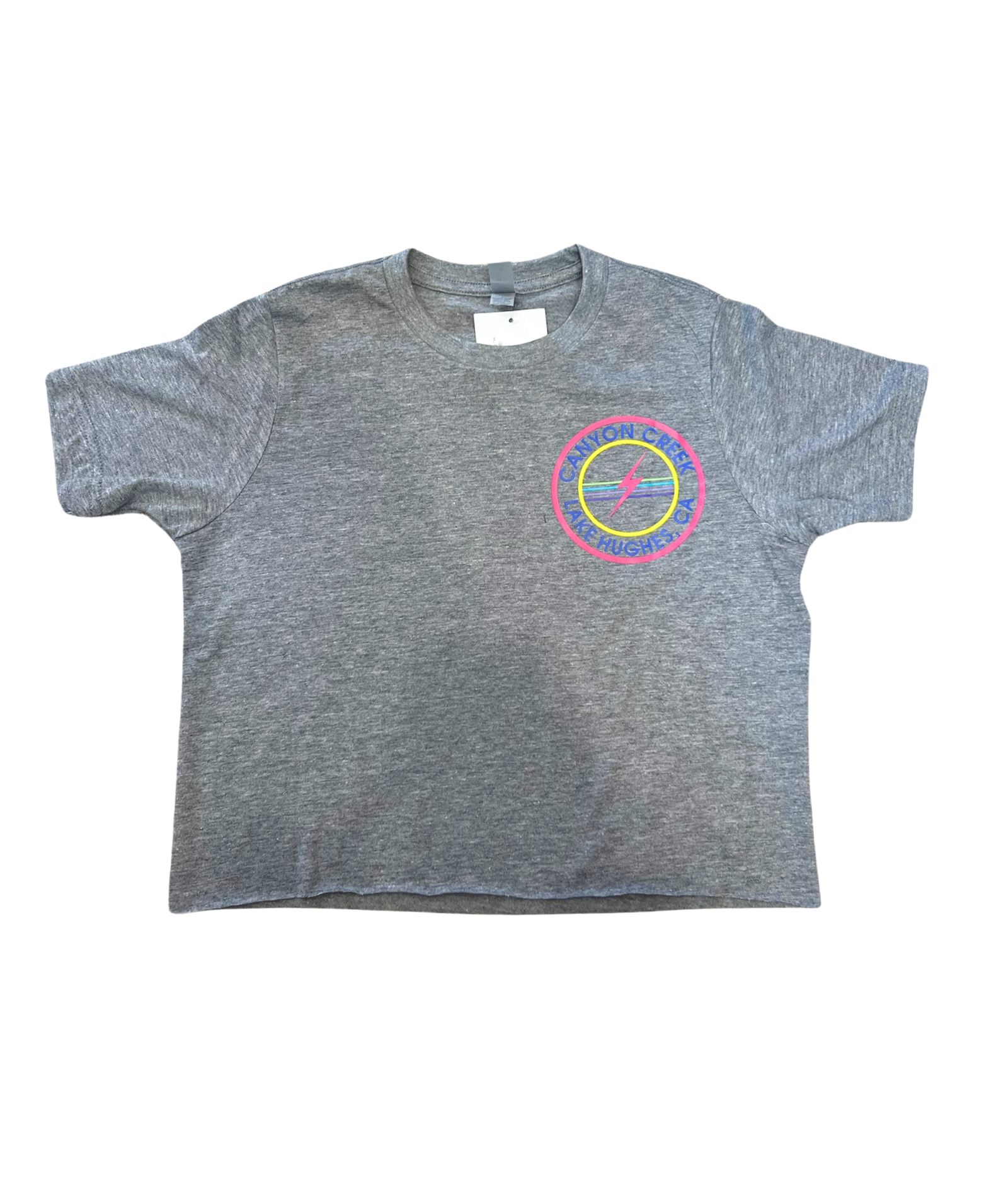Girls Canyon Creek Nation Stamp Heather Grey Camp Tee Girls Casual Tops Frankie's Exclusives Heather Grey Y/S (6/8)