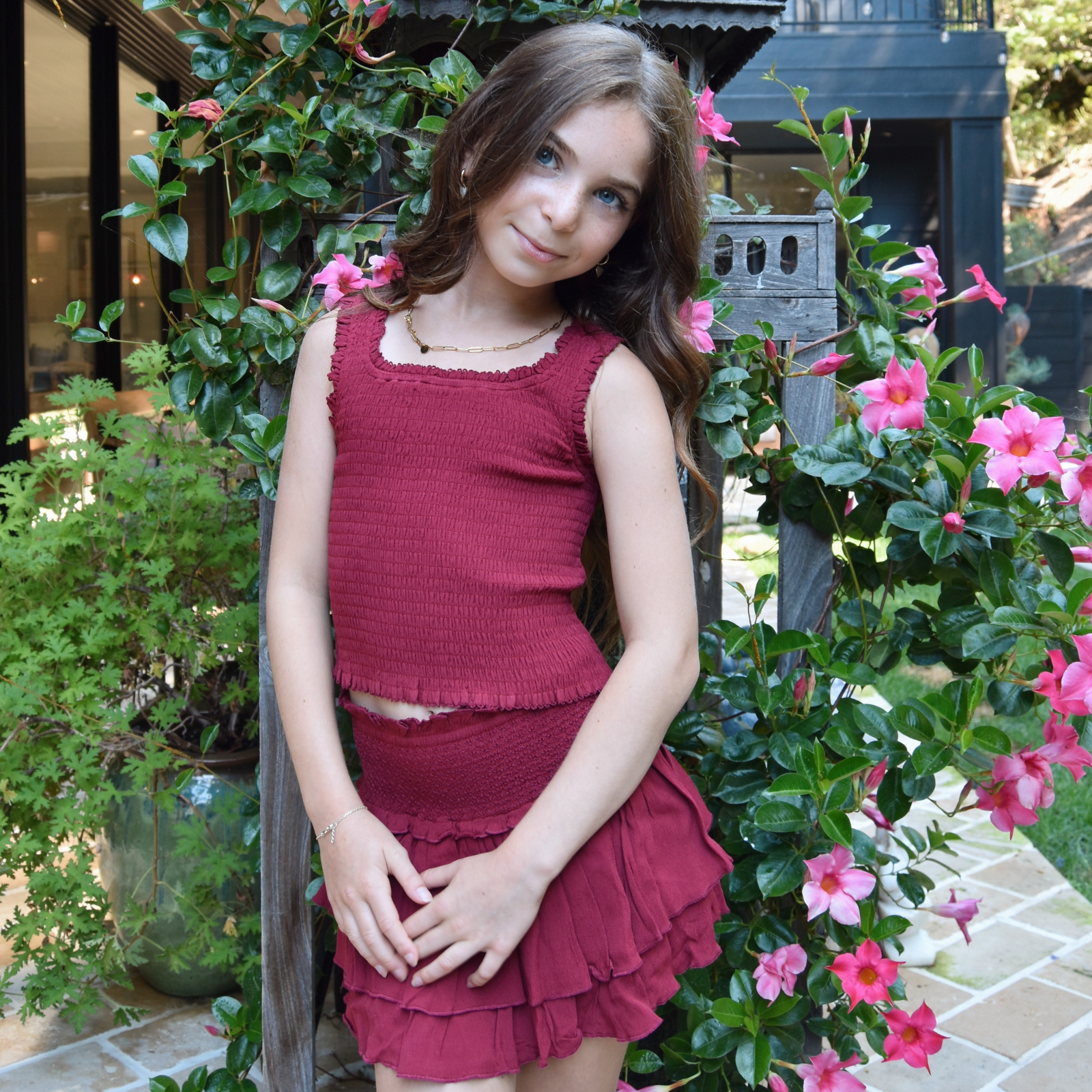 Katie J NYC Girls Helena Tank Girls Casual Tops Katie J NYC Mulberry Y/S (7/8)