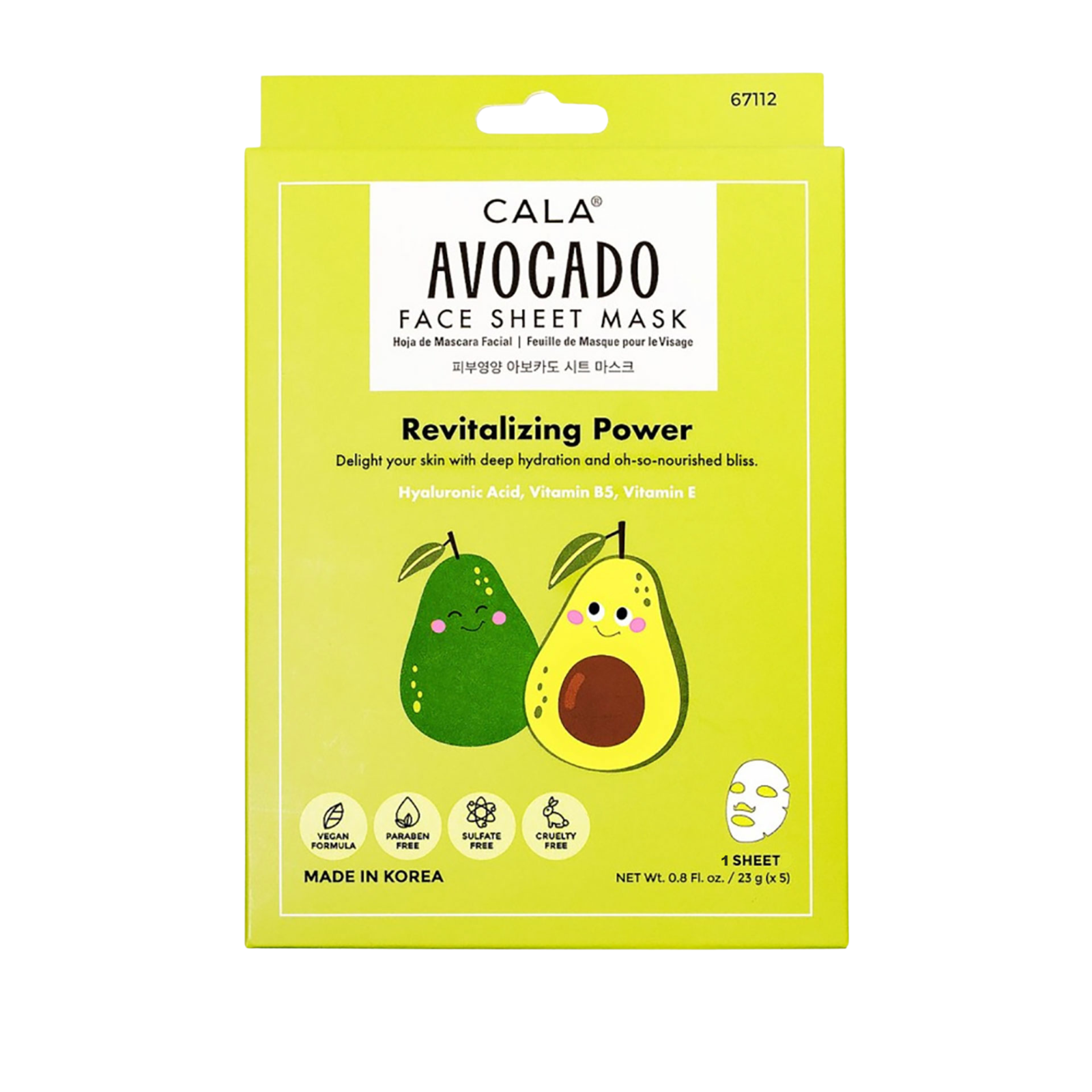 Avocado Sheet Face Mask Accessories Frankie's Exclusives Multi