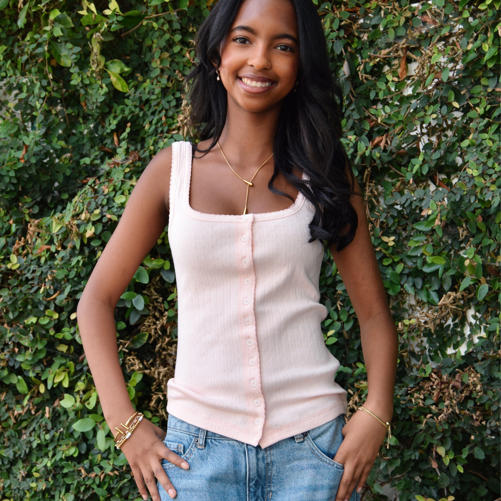 8apart Women Paxton Pointelle Button Down Tank Womens Casual Tops 8apart Pink Juniors/Women S