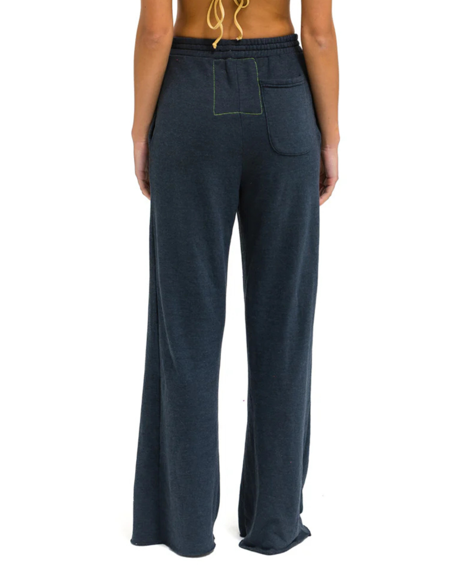 Aviator Nation Women Wide Leg Pocket Sweatpants Charcoal Womens Casual Bottoms Aviator Nation