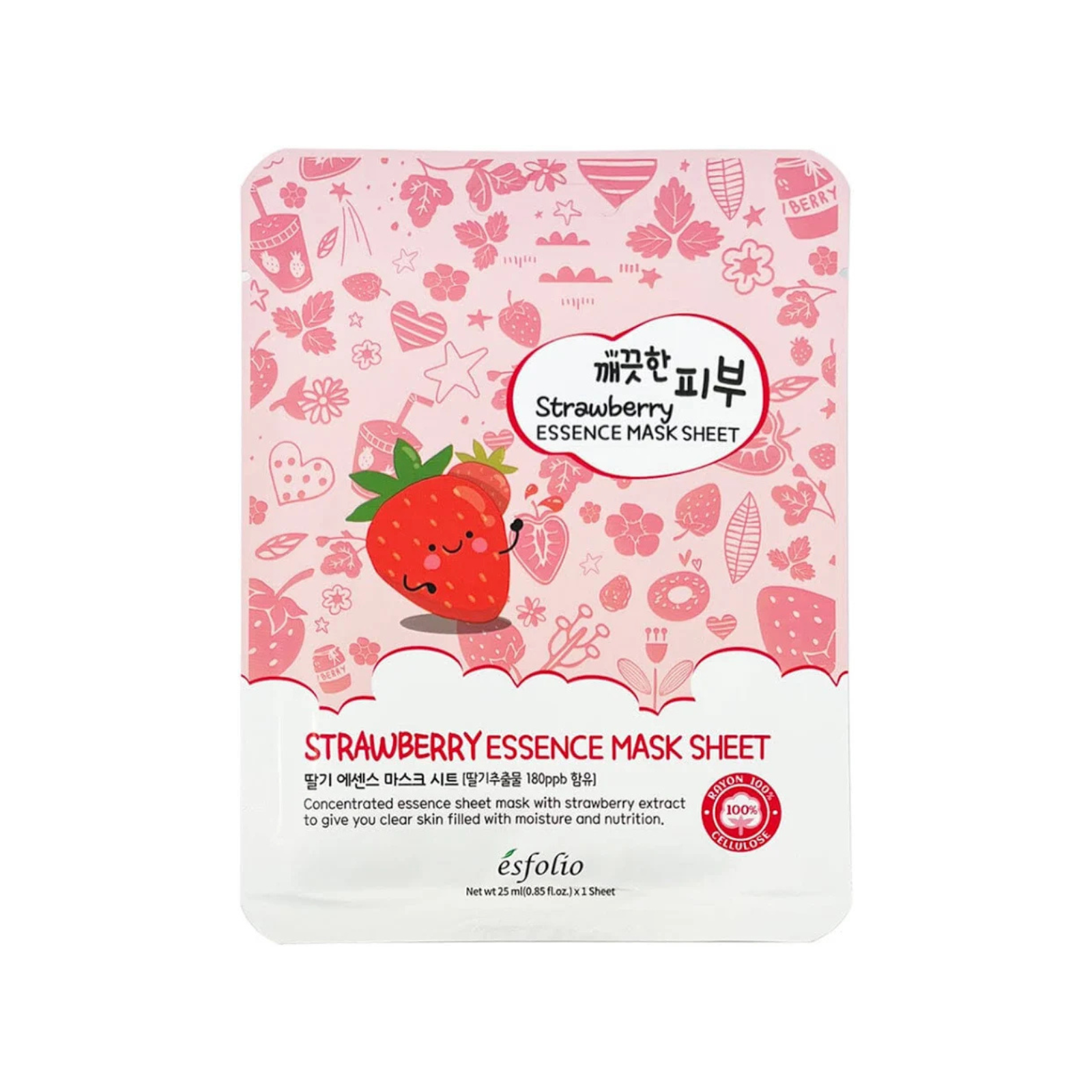 Rose Essence Sheet Face Mask Strawberry Accessories Frankie's Exclusives Multi