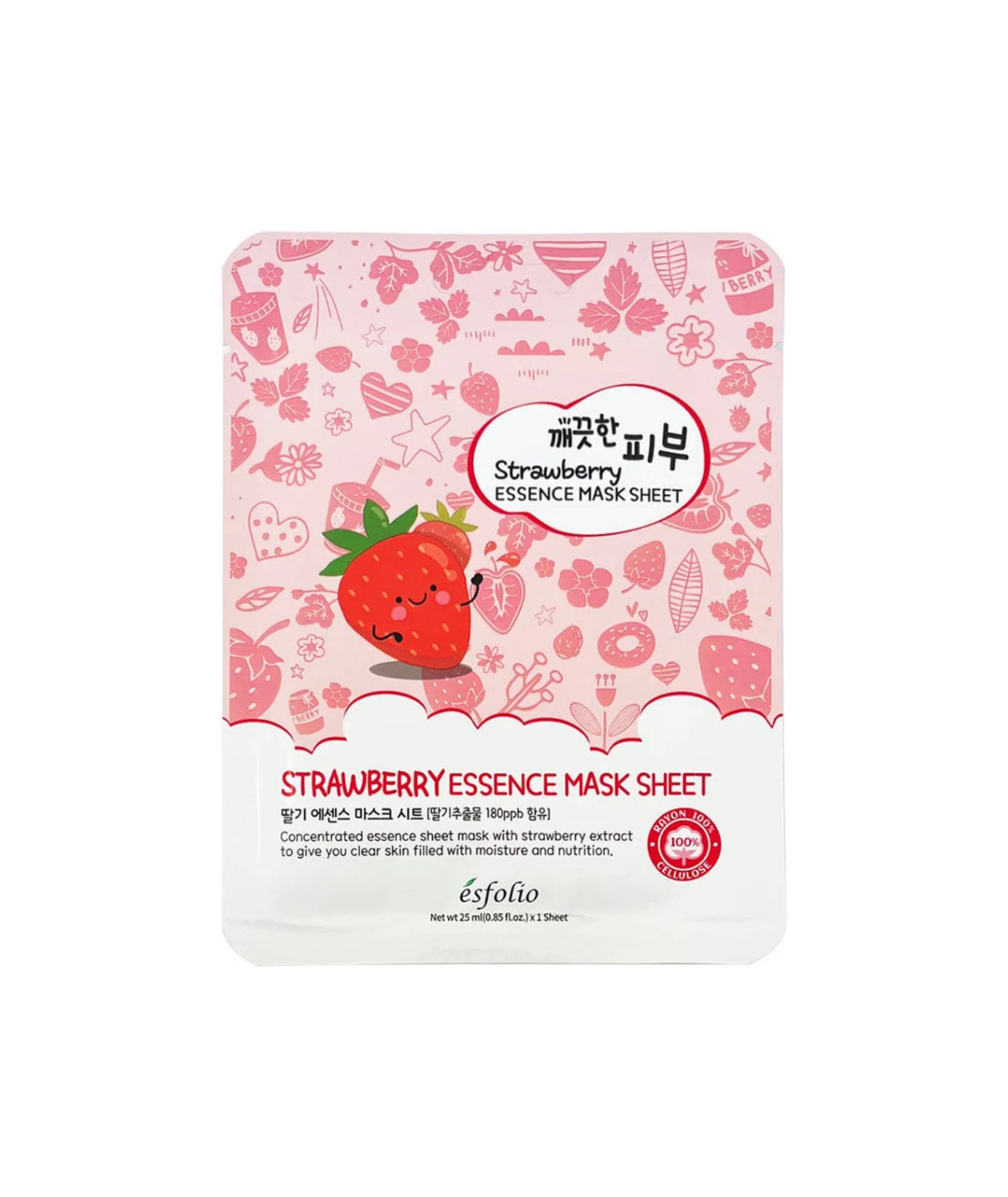 Rose Essence Sheet Face Mask Strawberry Accessories Frankie's Exclusives Multi