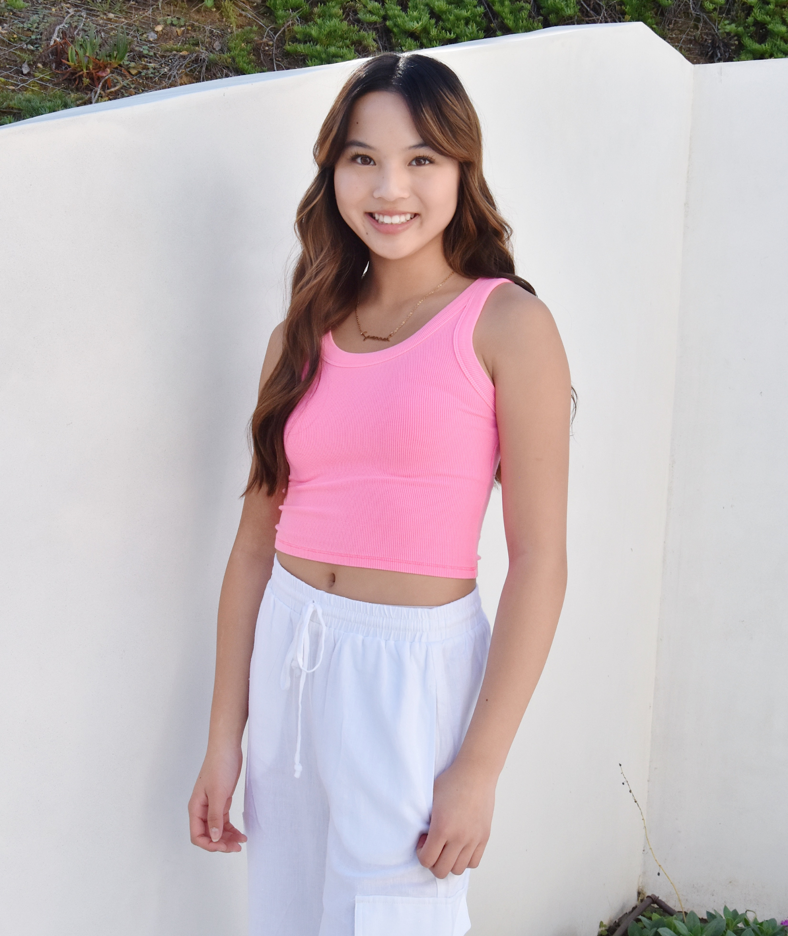 Katie J NYC Juniors Livi Long Tank Womens Casual Tops Katie J NYC