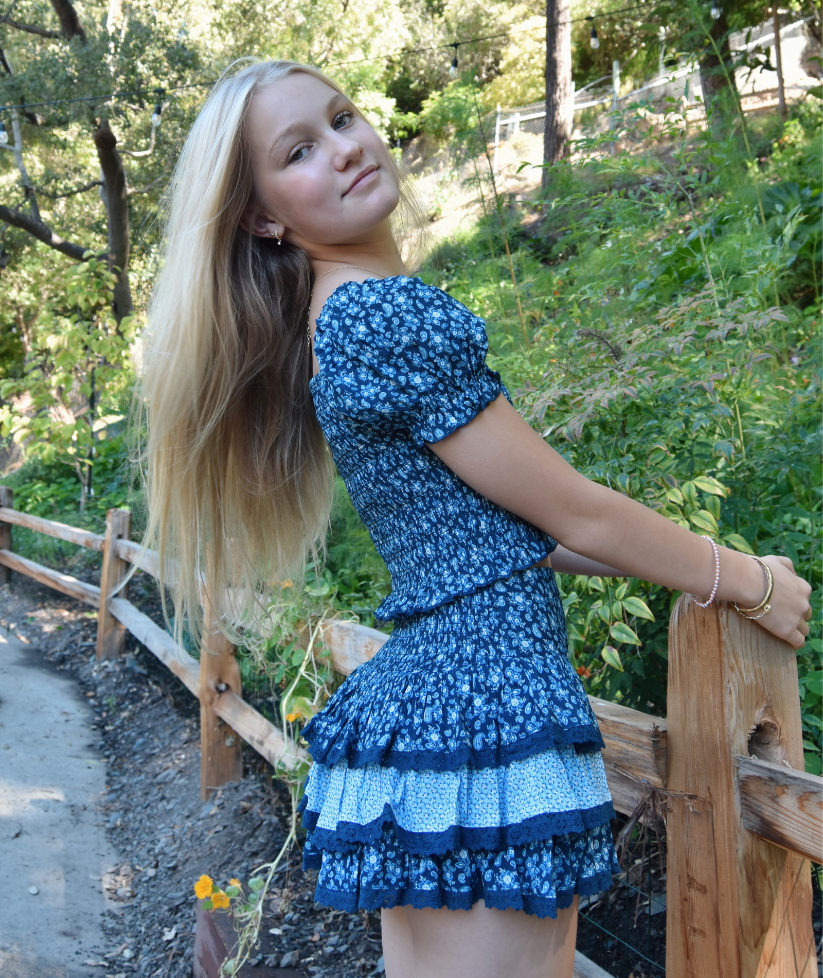 Katie J NYC Girls Navy Floral Paisley Marlee Top Girls Casual Tops Katie J NYC