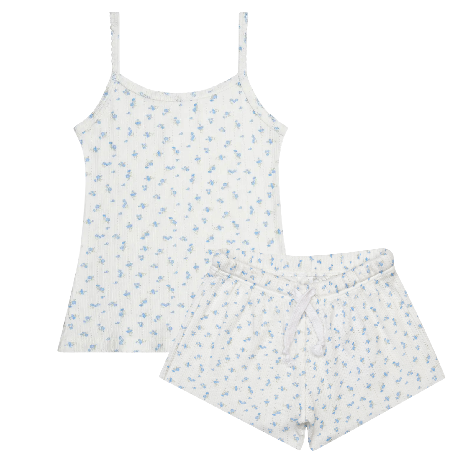Floral Pointelle Tank Top and Short Set