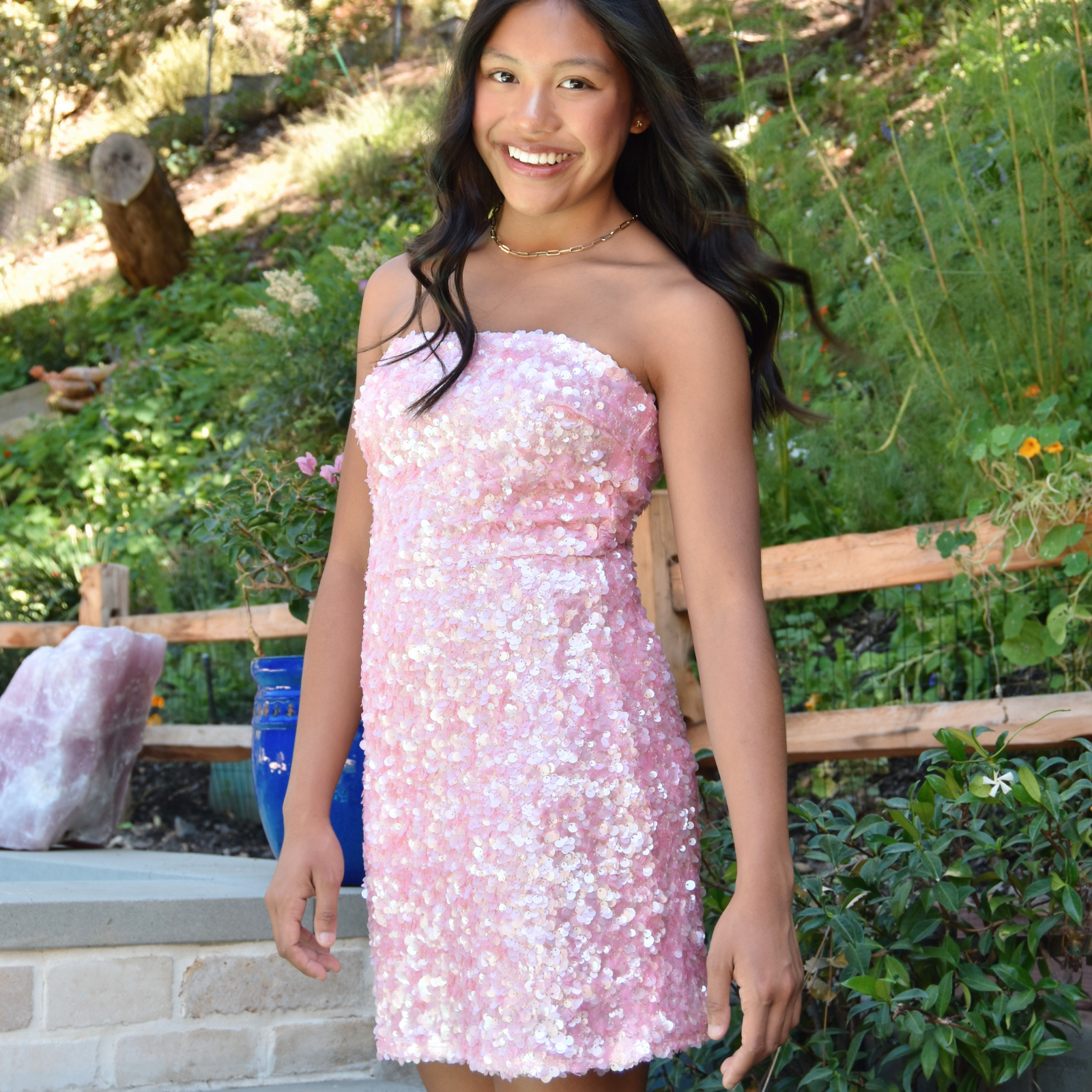 8apart Women Nadia Sequin Strapless Mini Dress Womens Casual Dresses 8apart Pink Juniors/Women S