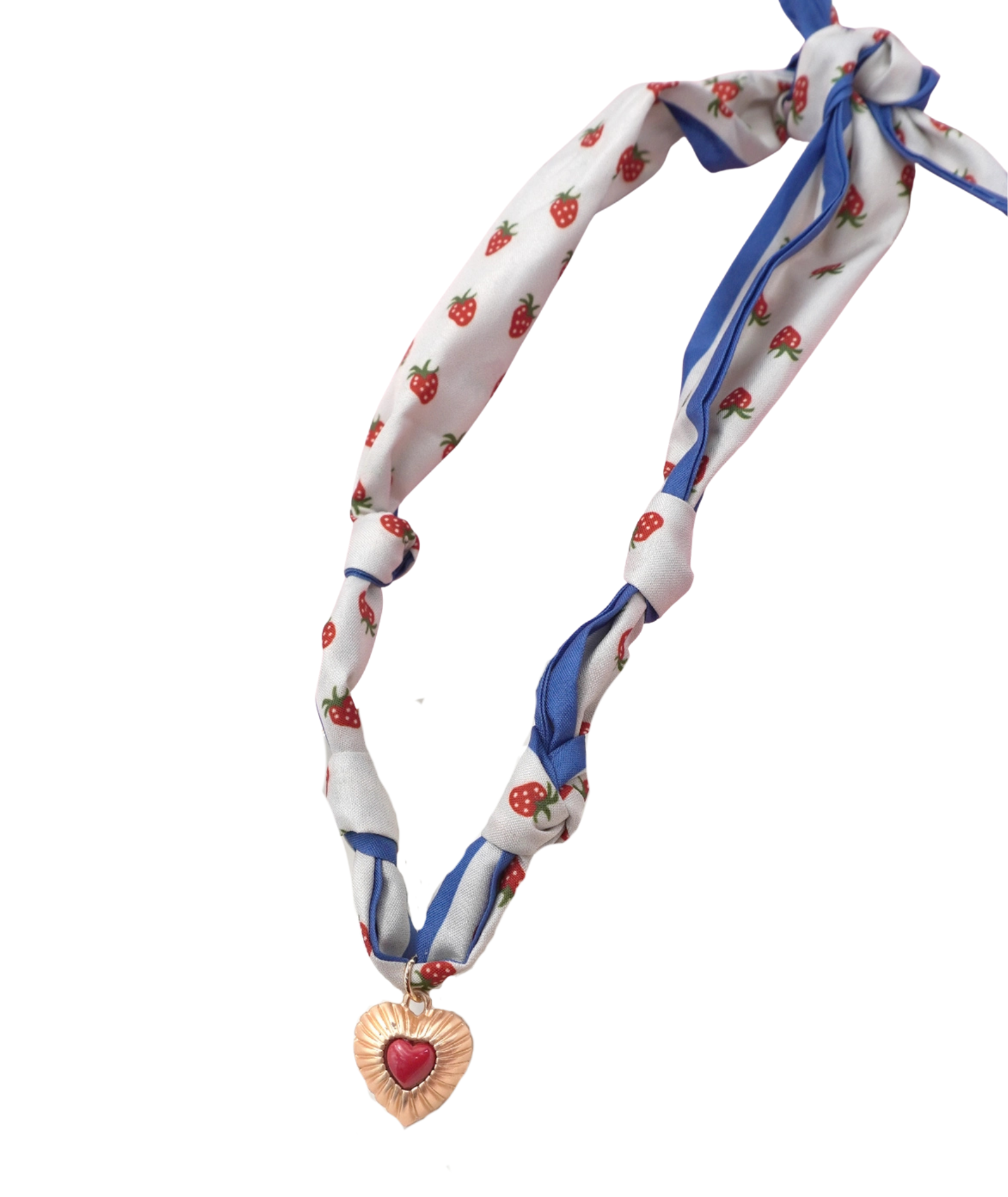Frankie's Exclusives Josie Scarf Charm Necklace Strawberry Heart Jewelry - Trend Frankie's Exclusives Multi