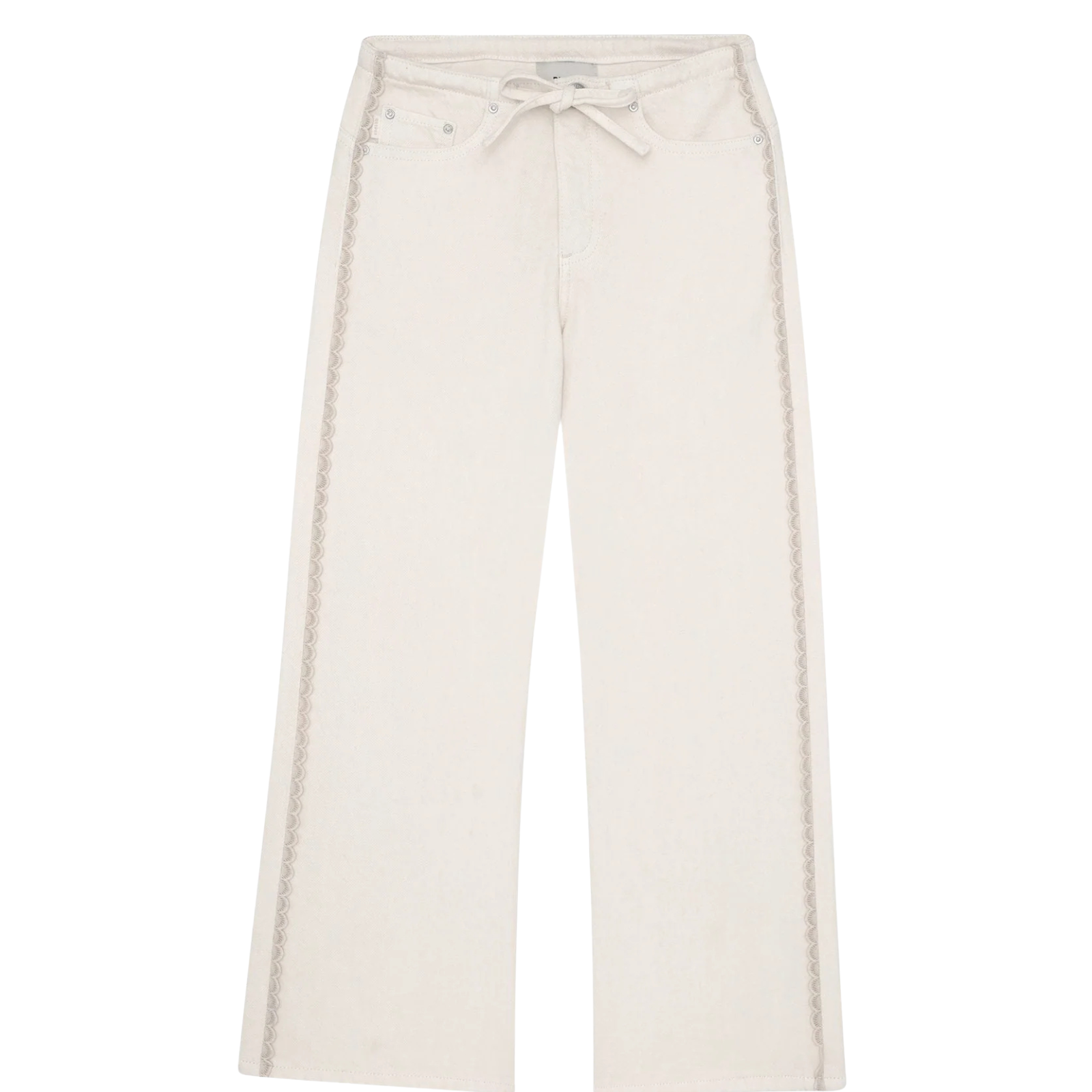 DL1961 Girls Frankie Lace Sugar Cookie Aura Low Slung Wide Leg Jeans Girls Denim DL1961 Ivory Y/S (7/8)
