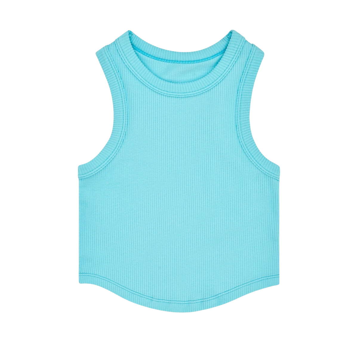 Frankie's Favorite Girls Rib Crop Tank Girls Casual Tops iScream Ice Blue Y/S (7/8)