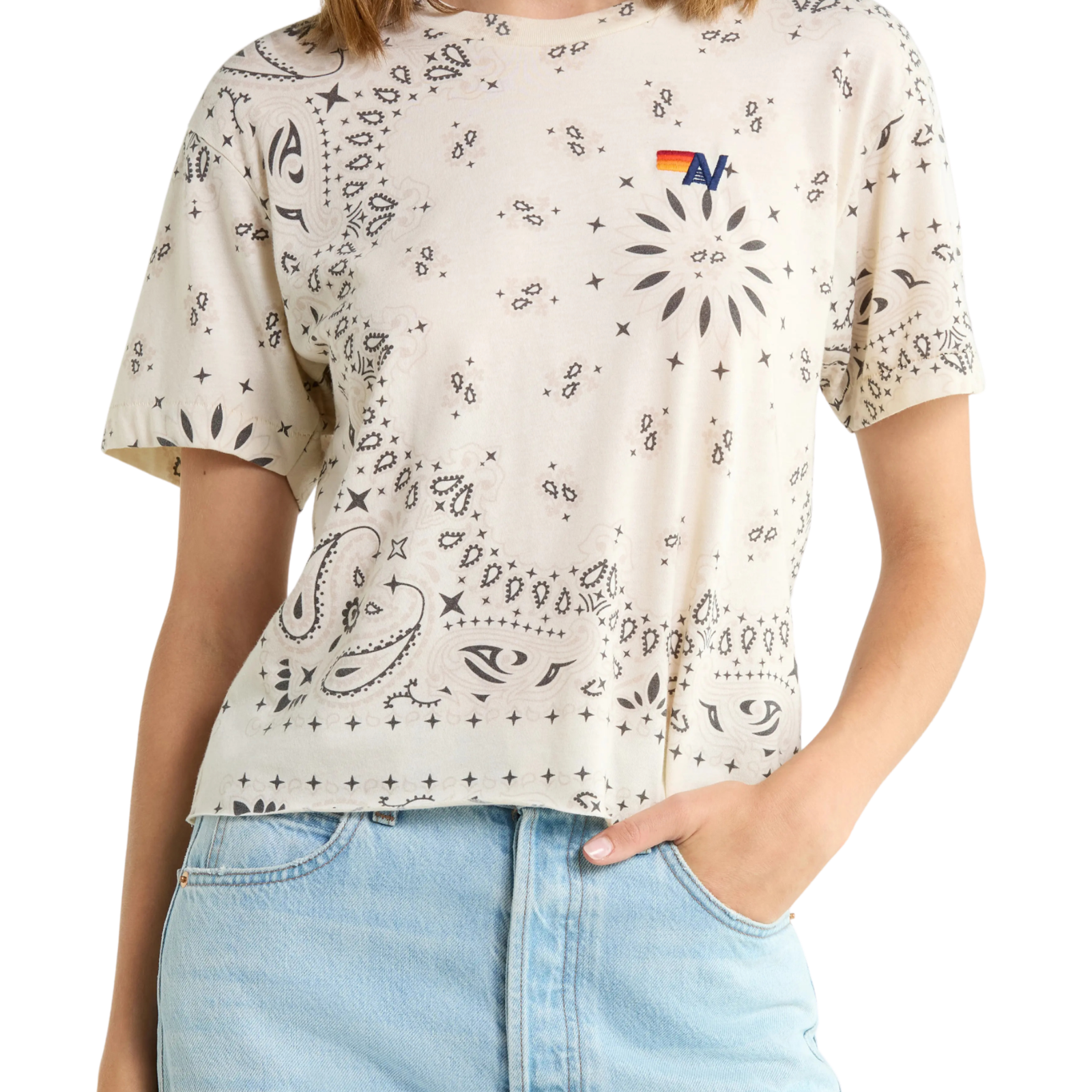 Aviator Nation Women Bandana Boyfriend Tee