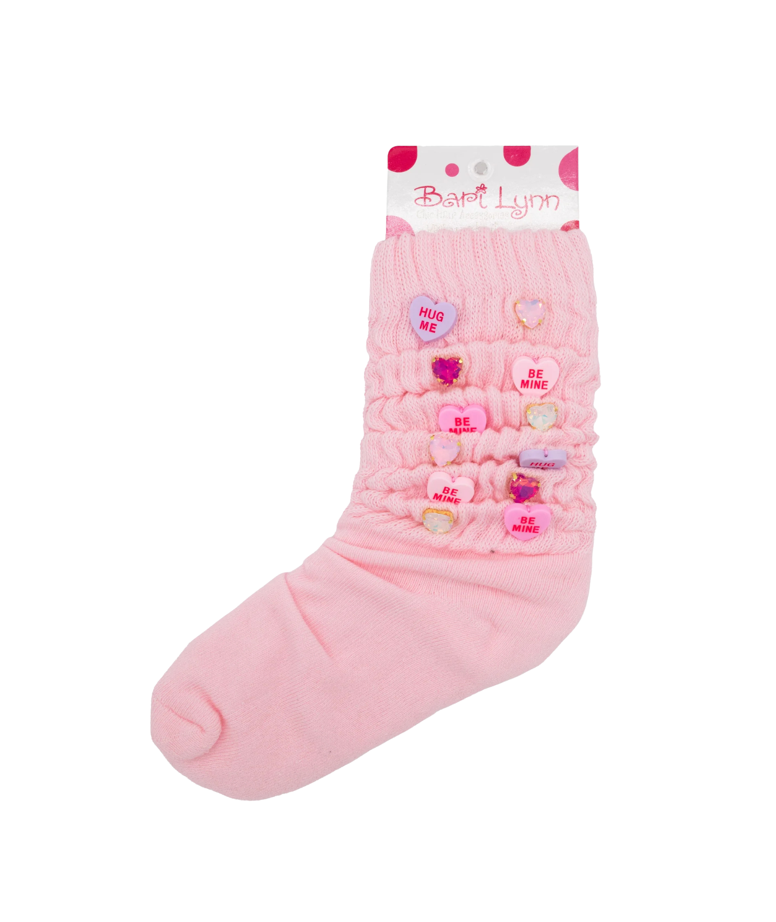 Bari Lynn Socks Conversation Hearts and Jewels Accessories Bari Lynn Pink