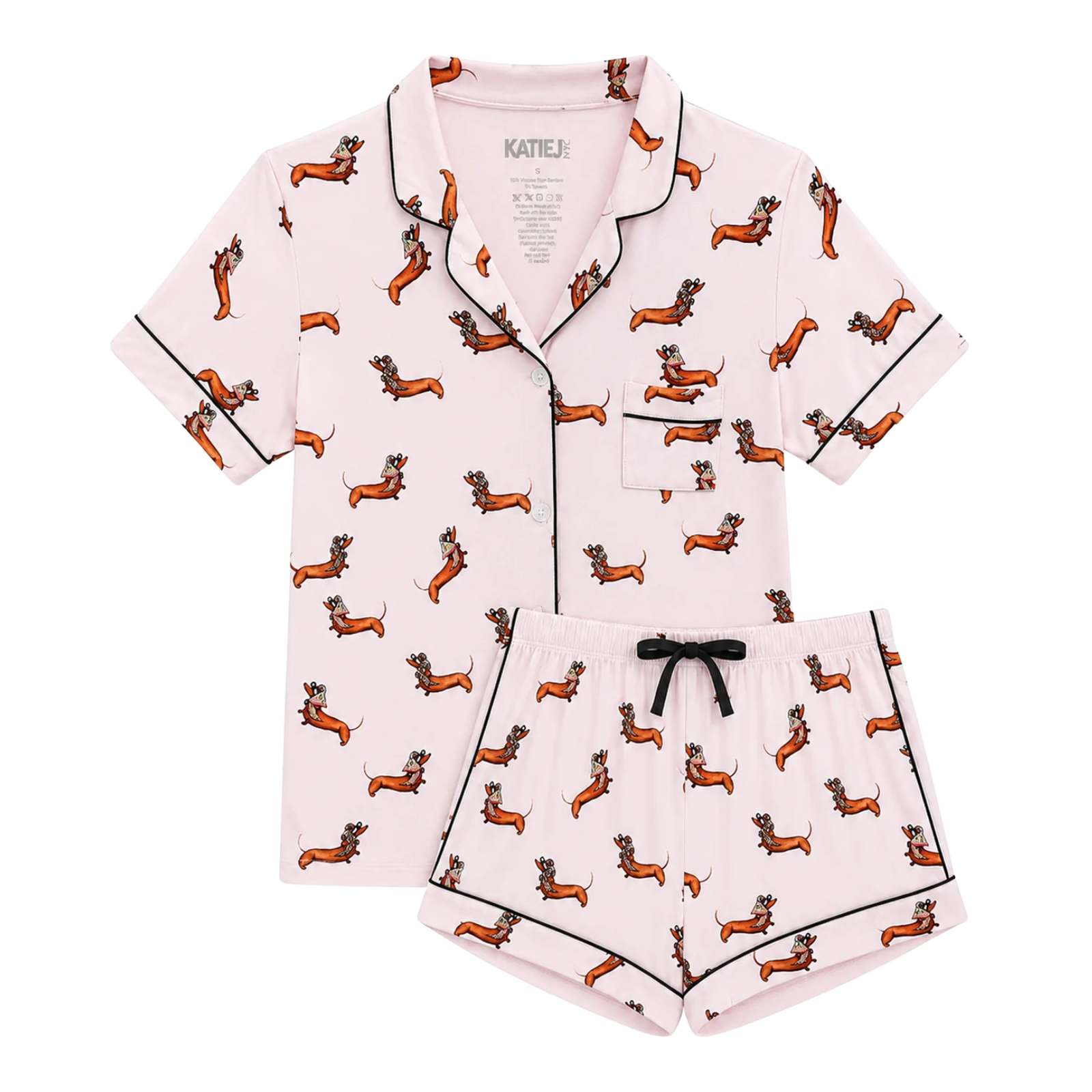 Katie J NYC Juniors Dachshund Lynn Shorts PJ Set