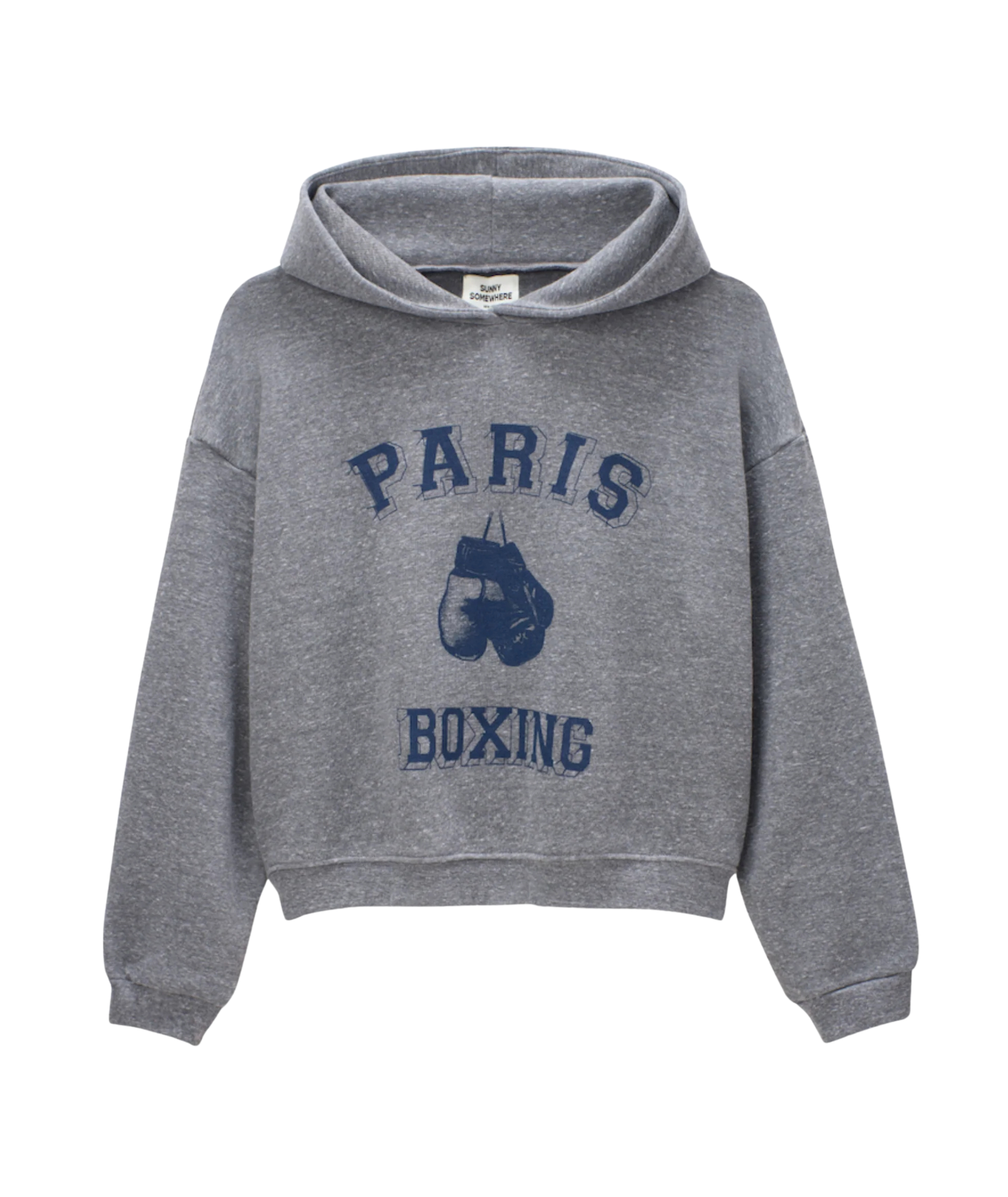 Sunny Somewhere Women Paris Boxing Classic Hoodie Womens Casual Tops Sunny Somewhere Grey Juniors/Women XS