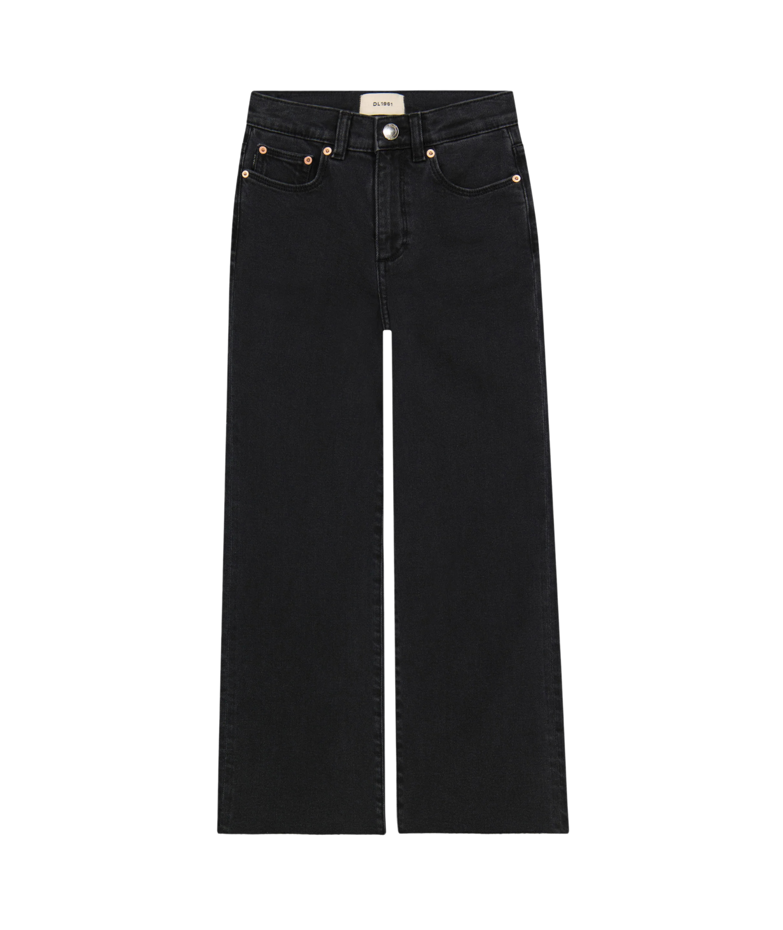 DL1961 Girls Lily Nightshade Wide Leg Jeans Girls Casual Bottoms DL1961 Black Y/S (7/8)