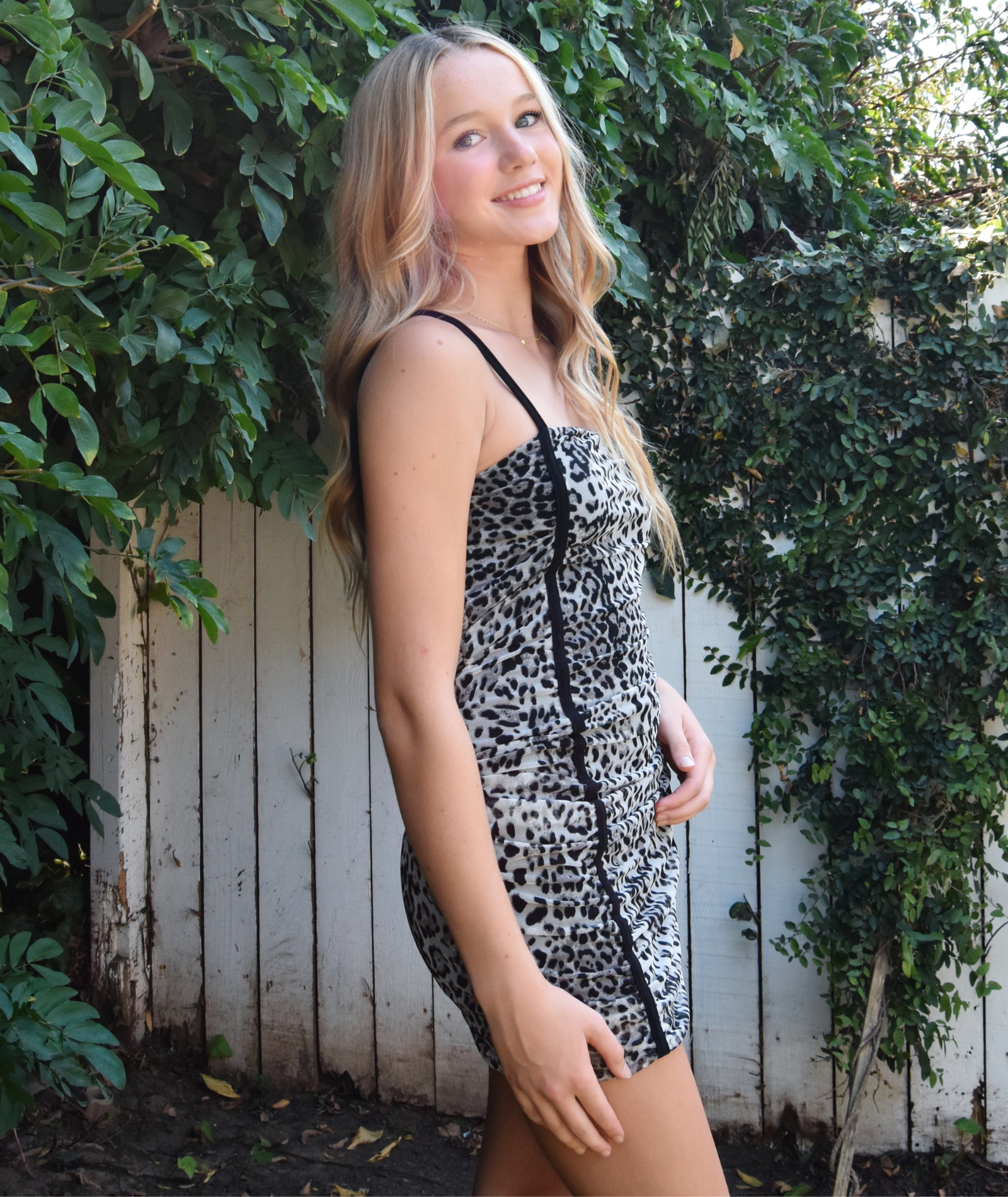 Cheryl Creations Juniors Ava Grey Leopard Dress Distressed/seasonal womens Cheryl Creations