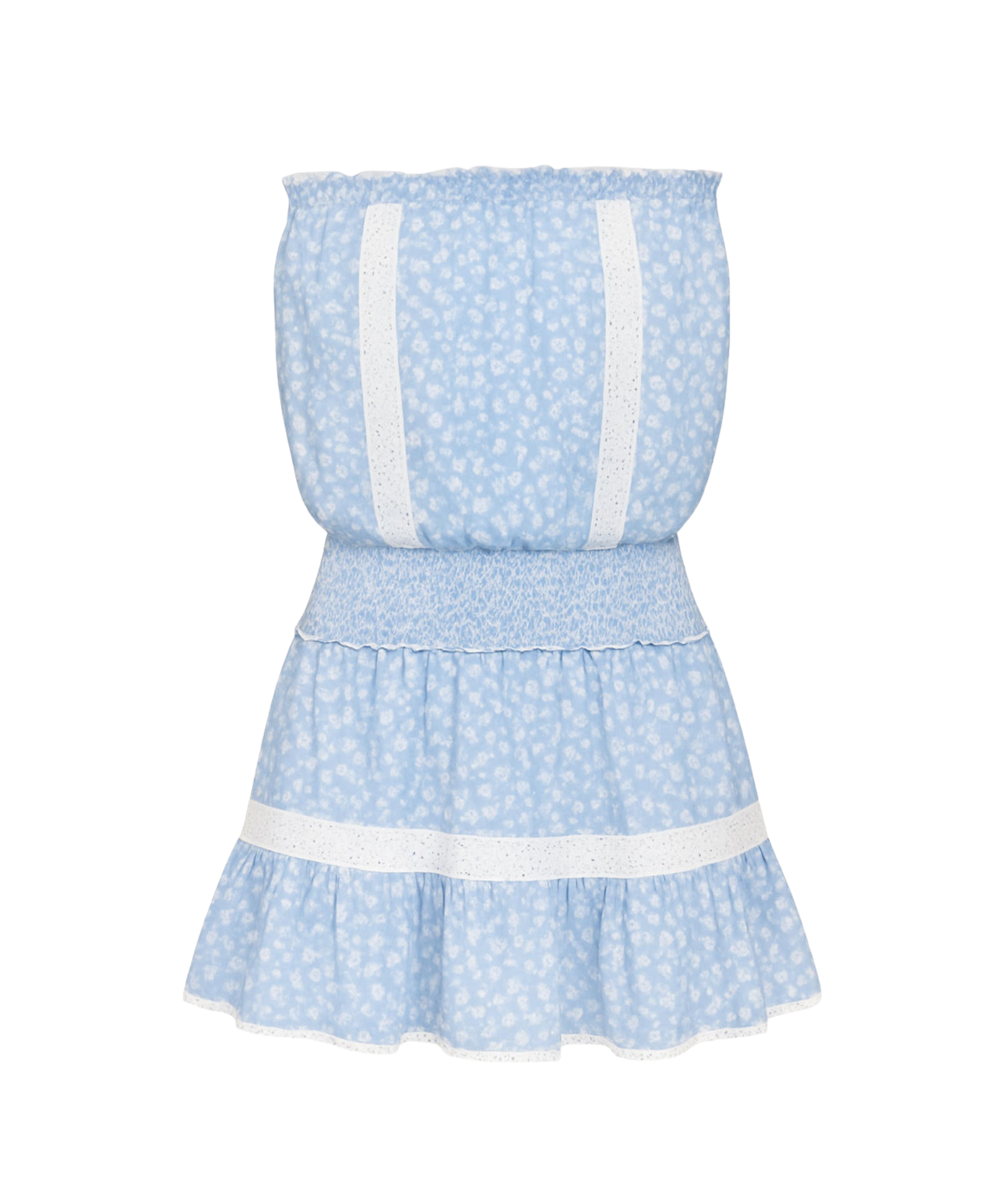 Katie J NYC Girls Baby Blue Ditsy Floral Lucia Dress Girls Casual Dresses Katie J NYC Floral Y/S (7/8)