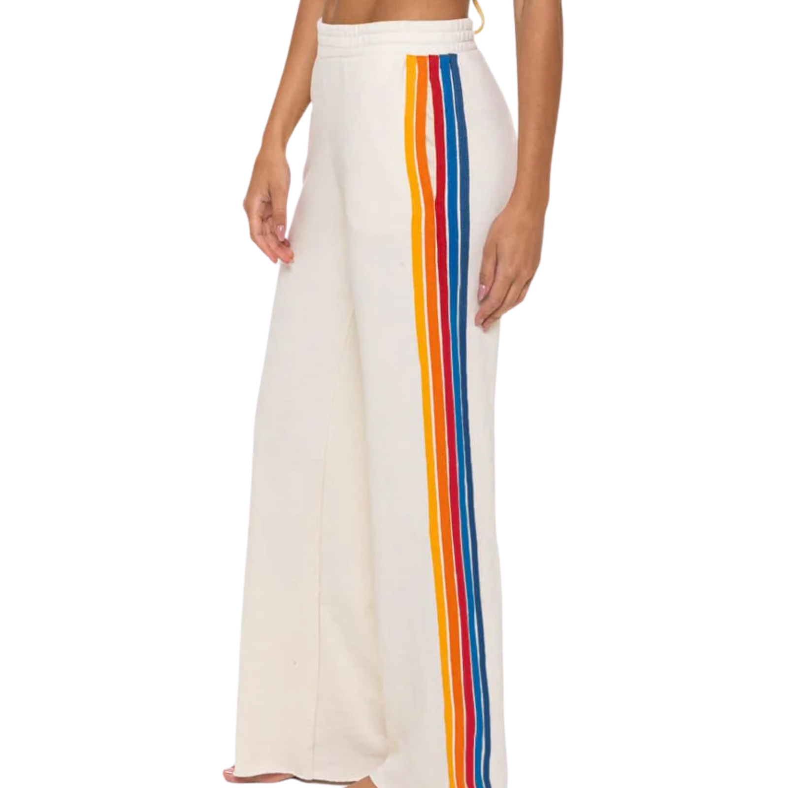 Aviator Nation Women 5 Stripe Wide Leg Sweatpants