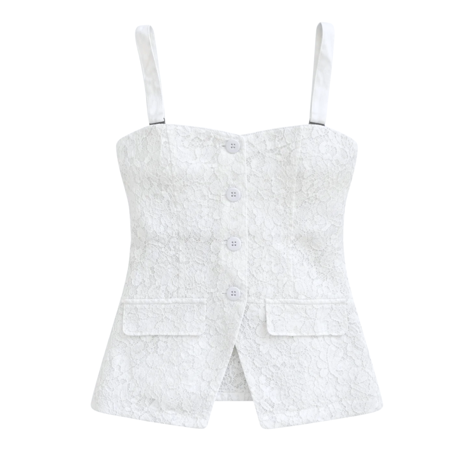 Katie J NYC Girls Jillian Lace Top Girls Special Tops Katie J NYC White Y/S (7/8)