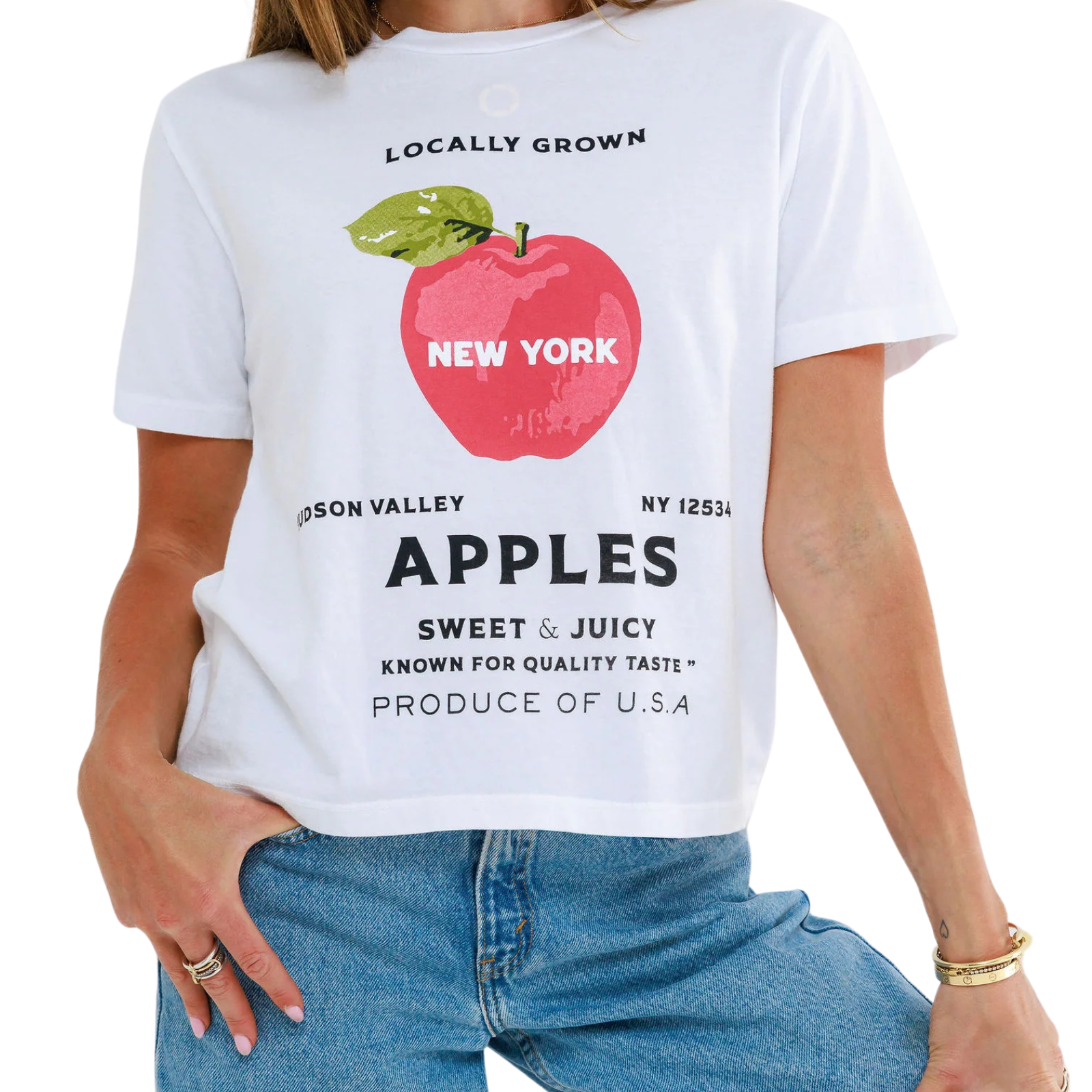 Sunny Somewhere Women Hudson Valley Applestand Everyday Tee