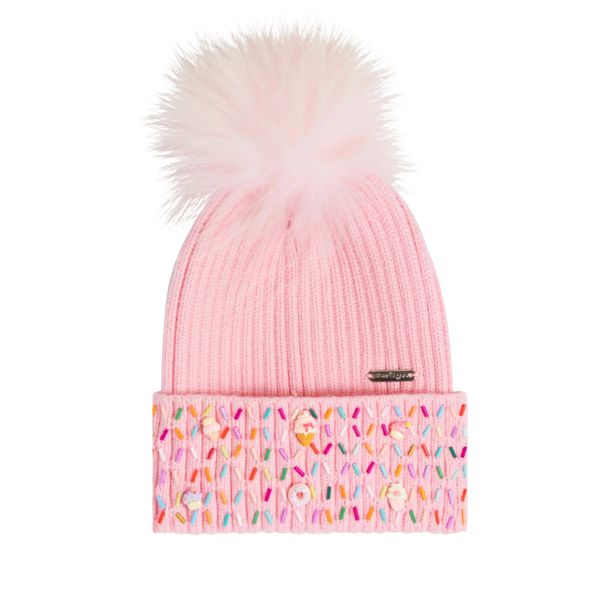 Bari Lynn Happy Sprinkles Winter Hat Distressed/seasonal accessories Bari Lynn Pink One Size Fits Most (Y/7-Y/14)