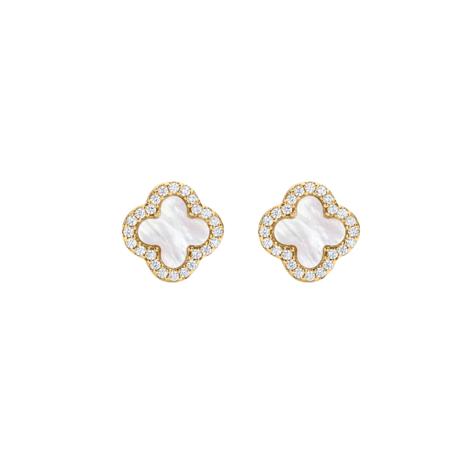 Electric Picks Icon White Studs Jewelry - Trend Electric Picks Gold