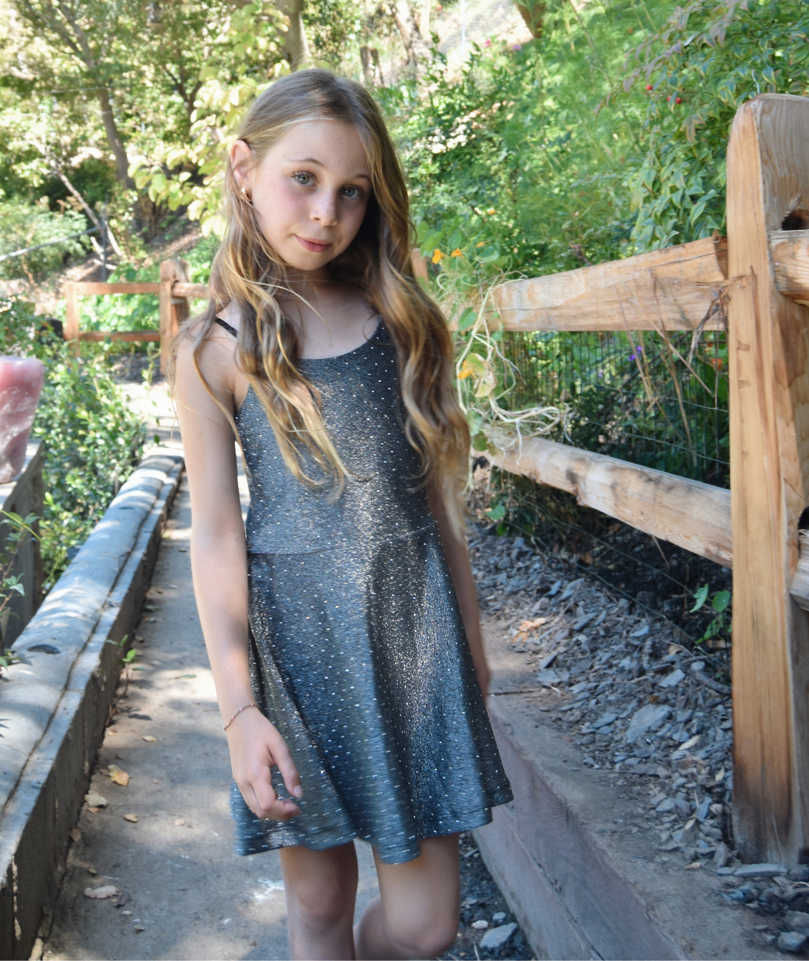 FBZ Girls Alexi Metallic Stud Skater Dress Girls Special Dresses FBZ Flowers By Zoe