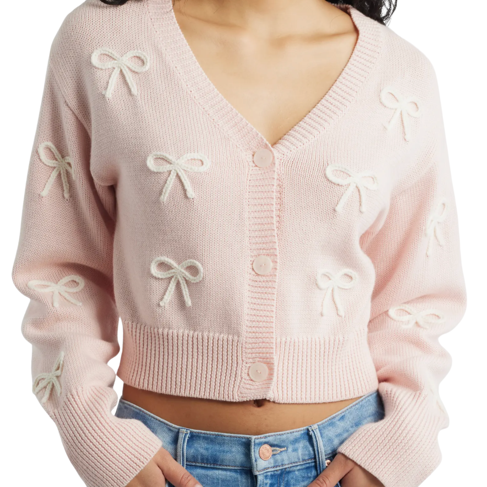 Love Shack Fancy Women Francette Cardigan Petal Meringue