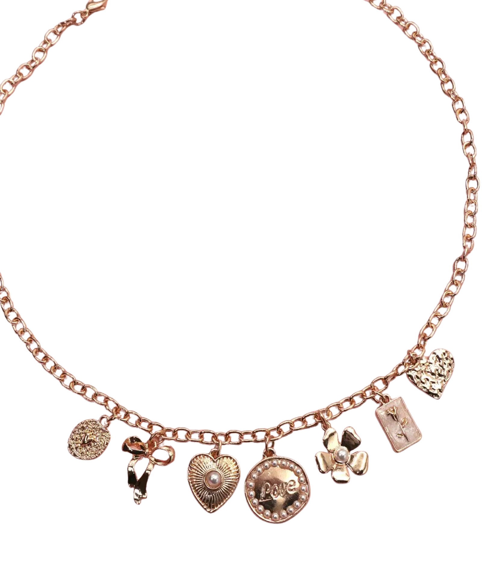 Frankie's Exclusives Vaughn Charm Necklace Love, Hearts & Flowers Jewelry - Trend Frankie's Exclusives Multi
