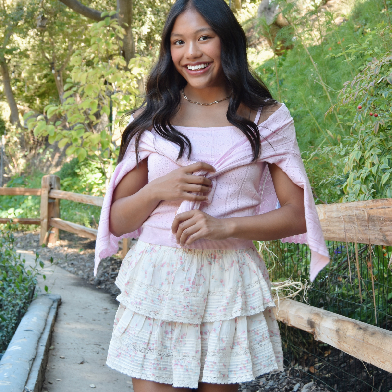 Love Shack Fancy Women Ruffle Mini Skirt Magnolia Womens Casual Bottoms Love Shack Fancy Floral Juniors/Women XXS