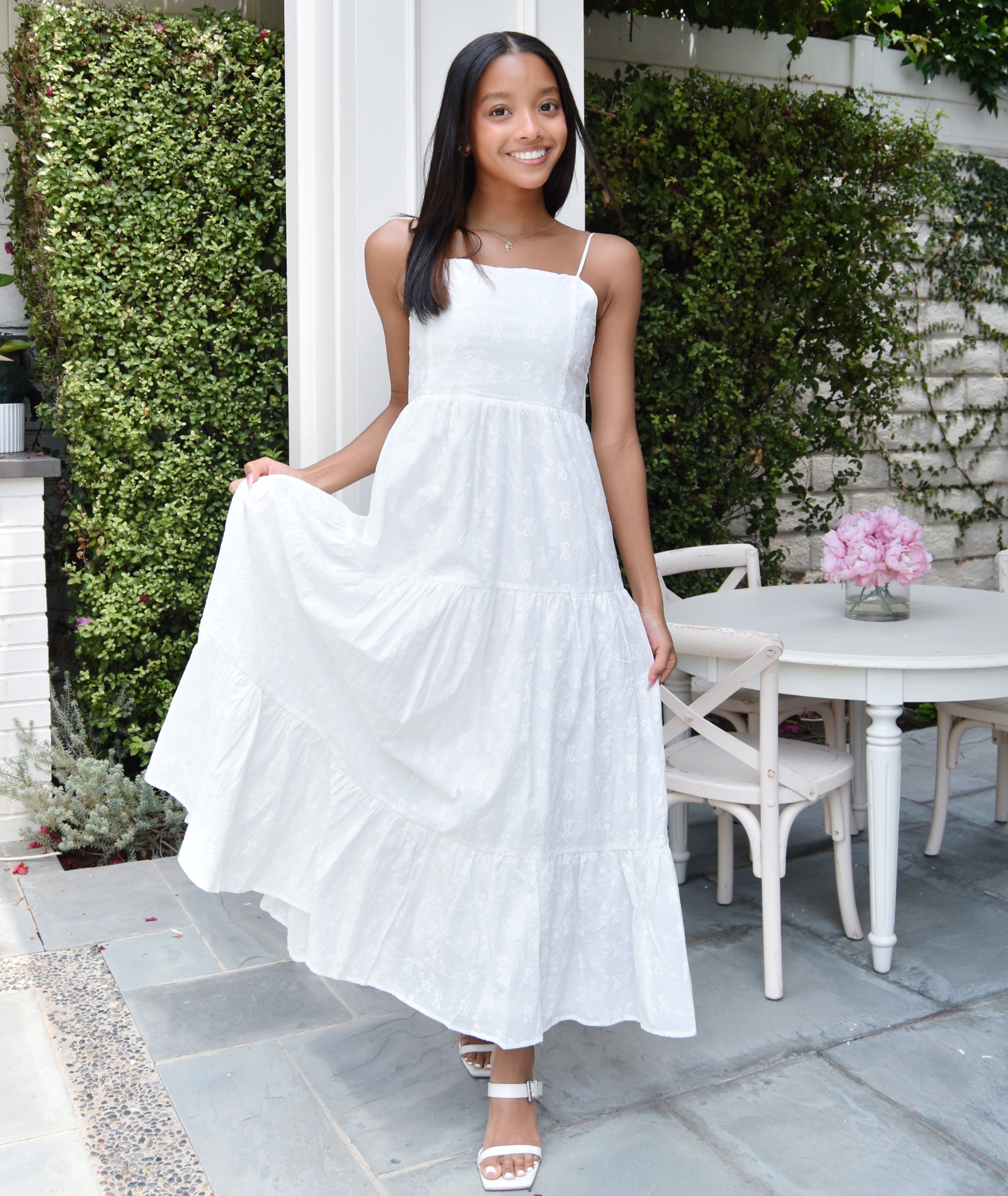 Katie J NYC Girls Alessandra Embroidered Maxi Dress Girls Casual Dresses Katie J NYC