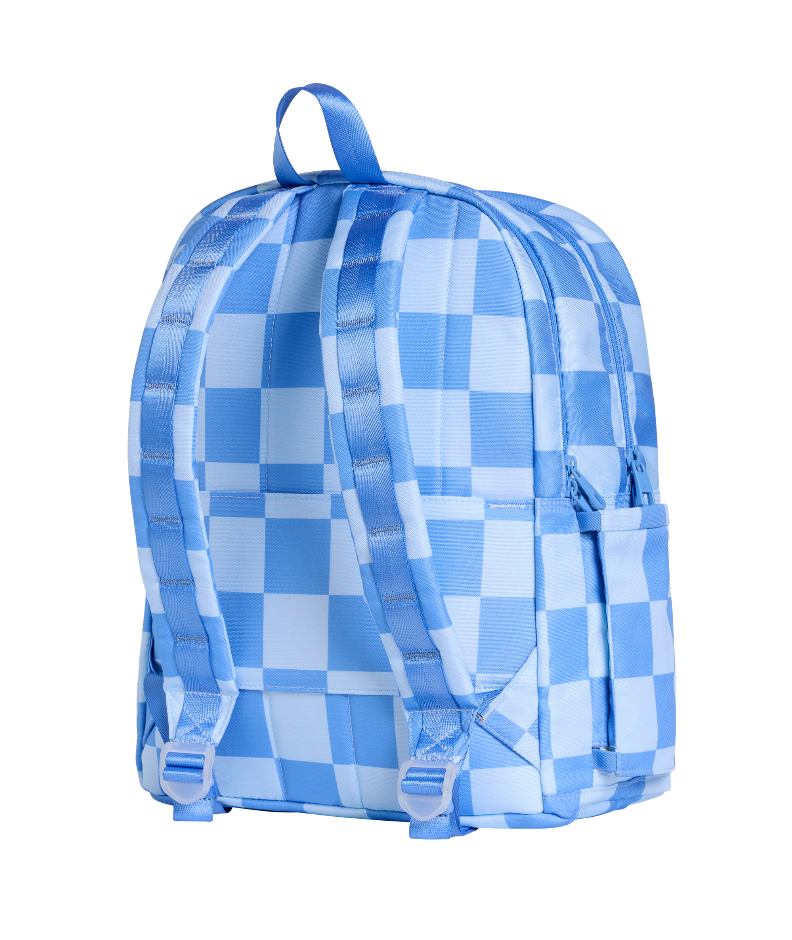 State Bags Kane Kids Double Pocket Backpack Charms Blue Check Accessories State bags