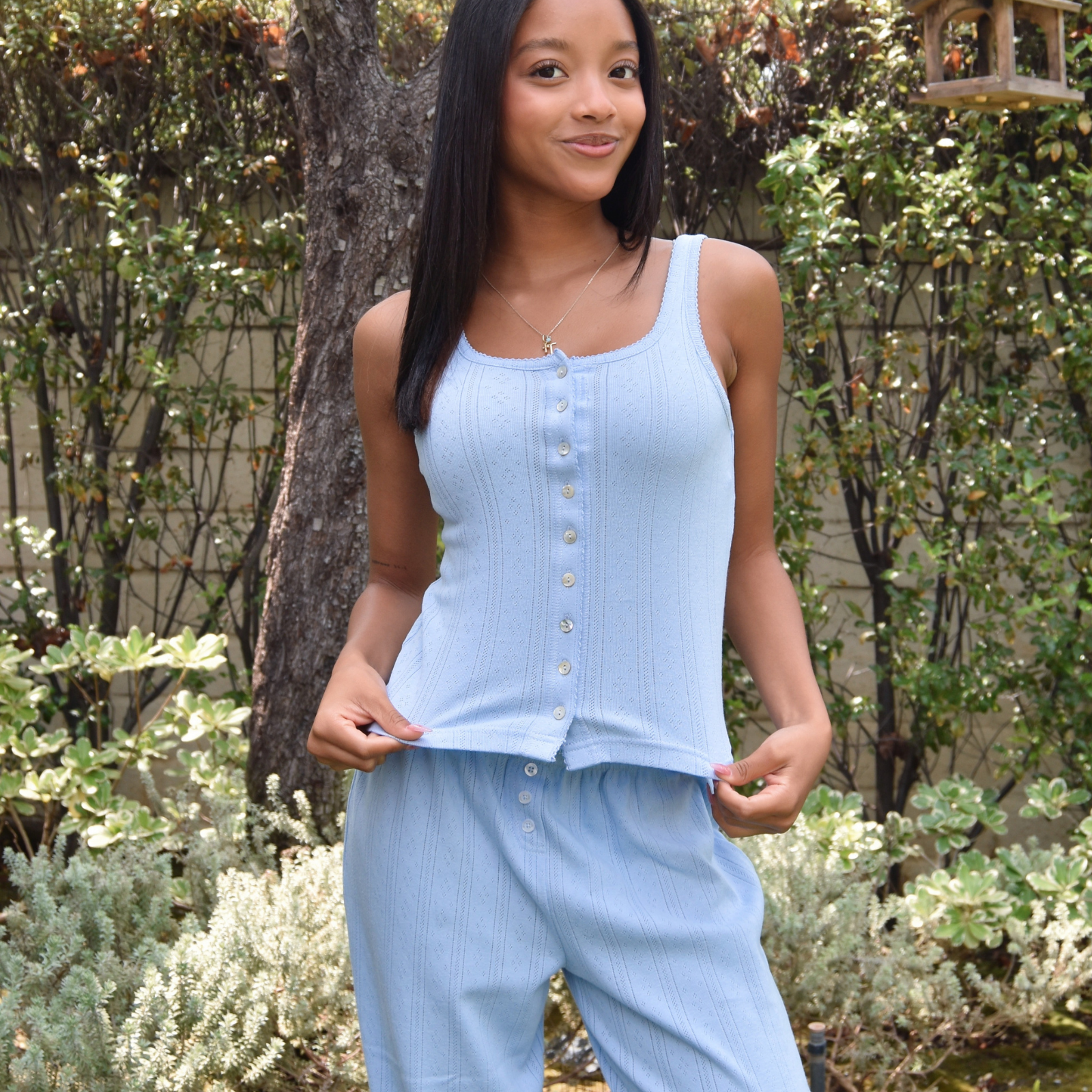 Katie J NYC Girls Marina Button Up Tank Girls Casual Tops Katie J NYC Lavender Y/S (7/8)