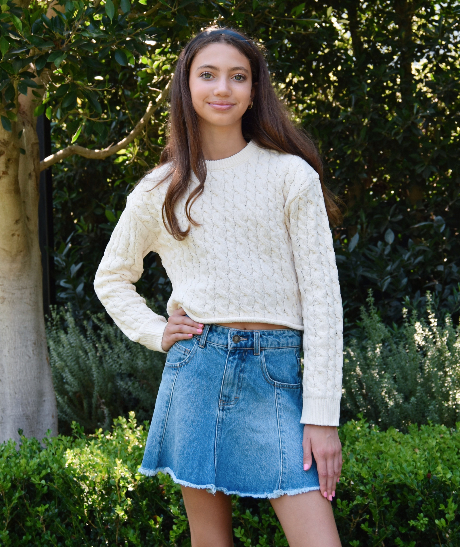 Katie J NYC Girls Bowery Light Wash Denim Skirt Girls Denim Katie J NYC