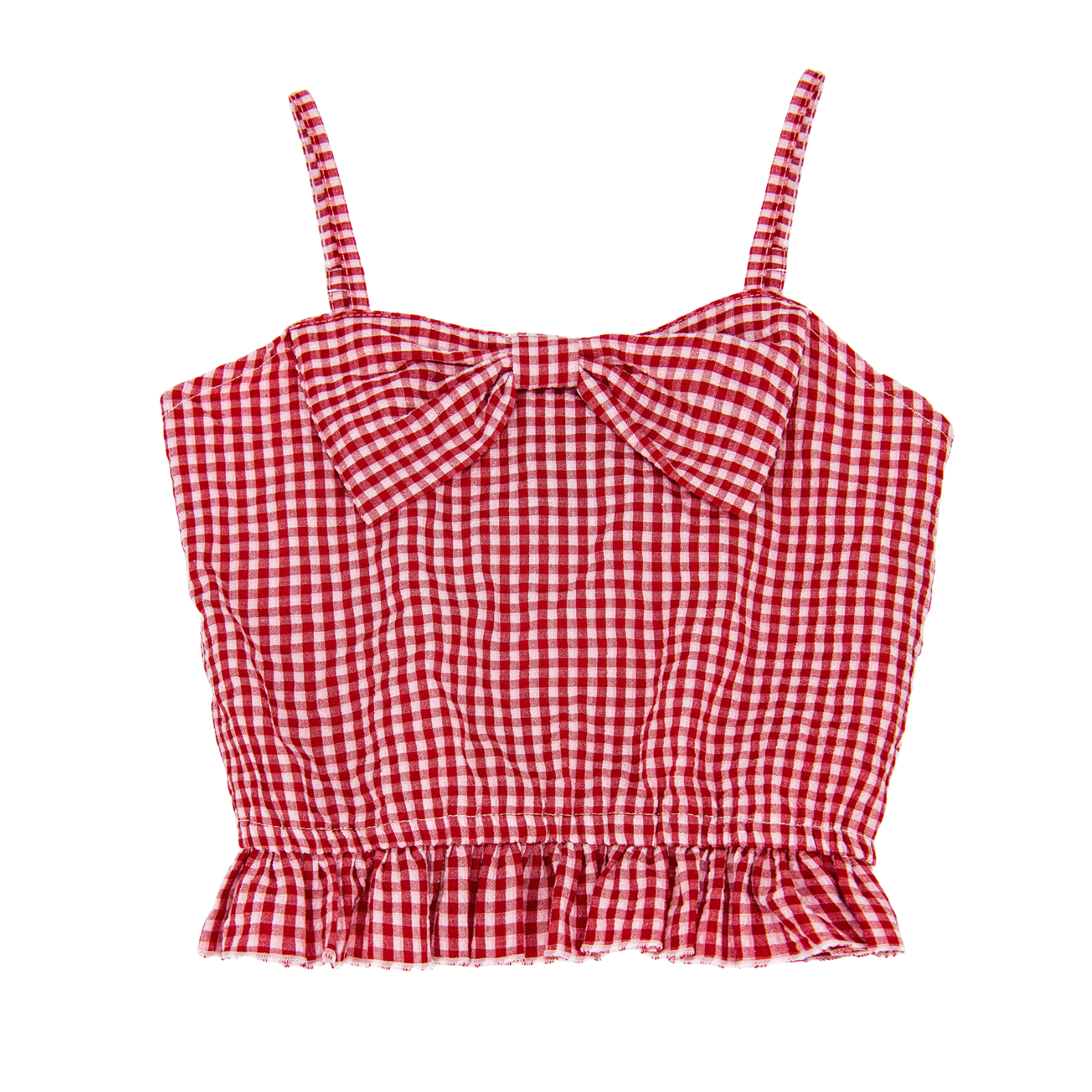 FBZ Girls Olivia Red Gingham Bow Top