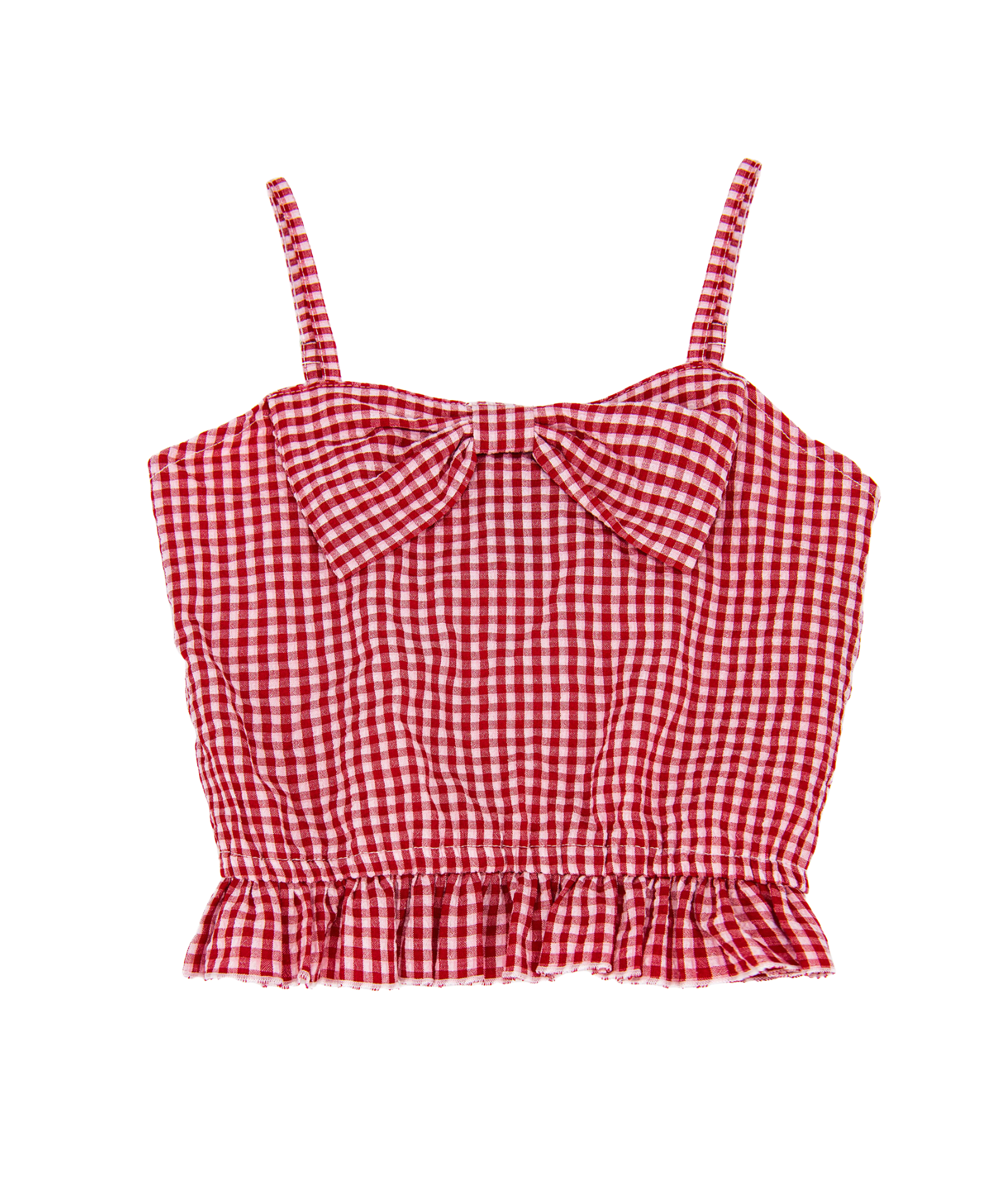 FBZ Girls Olivia Red Gingham Bow Top Girls Casual Tops FBZ Flowers By Zoe