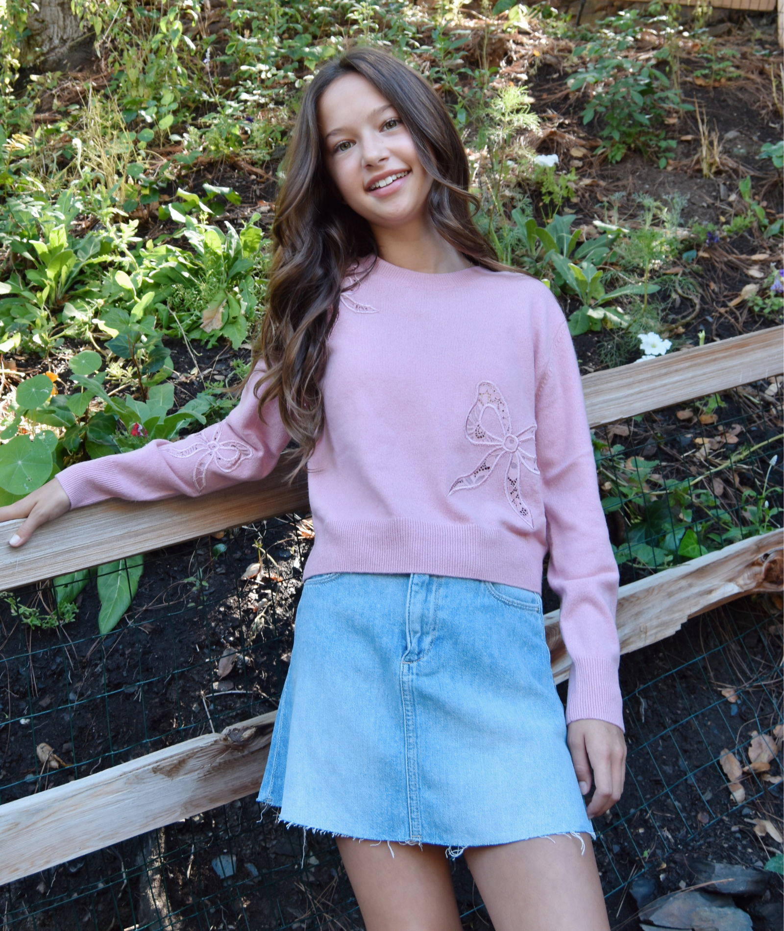 Love Shack Fancy Girls Zolee Pullover Quartz Girls Casual Tops Love Shack Fancy