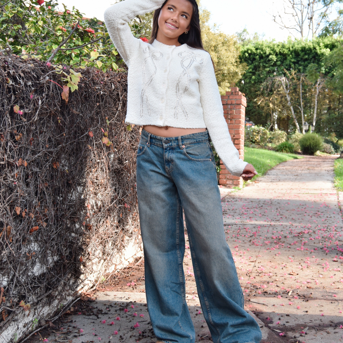 Women & Juniors Motel Rocks Low Rise Roomy Jeans Brown Blue Acid