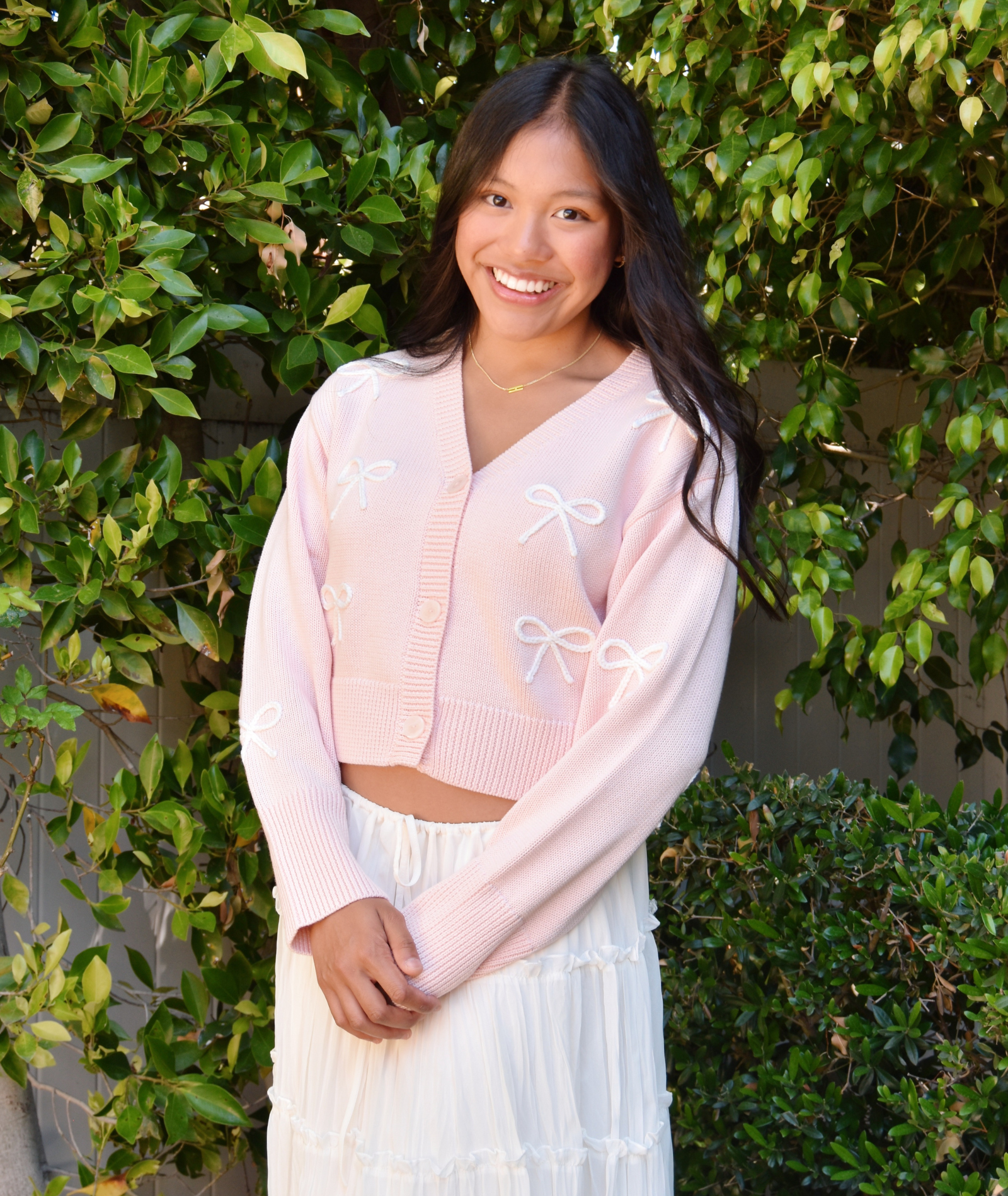 Love Shack Fancy Women Francette Cardigan Petal Meringue Womens Casual Tops Love Shack Fancy