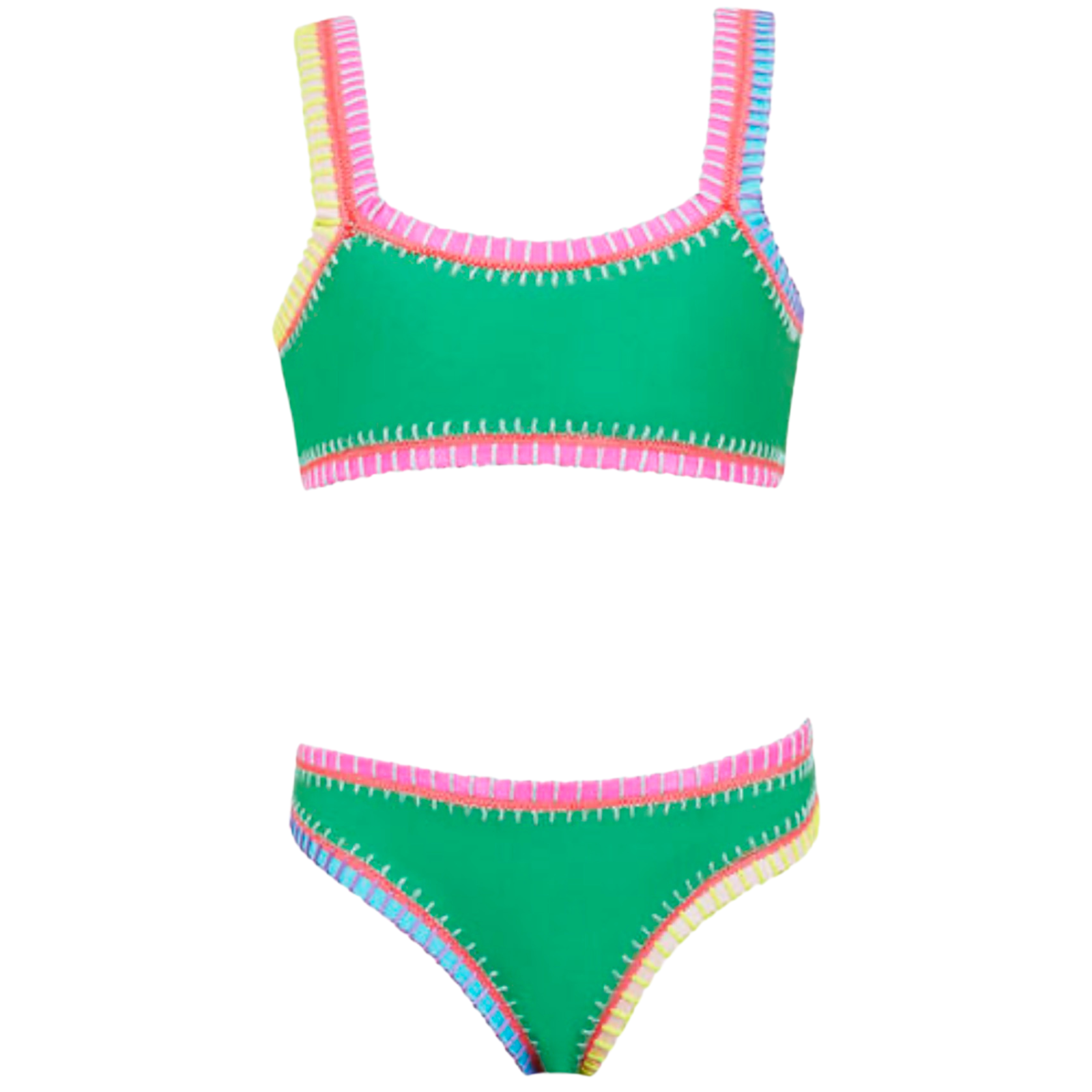 PQ Girls Sporty Rainbow Embroidered Bikini Accessories PQ Girls Ireland Green Y/6