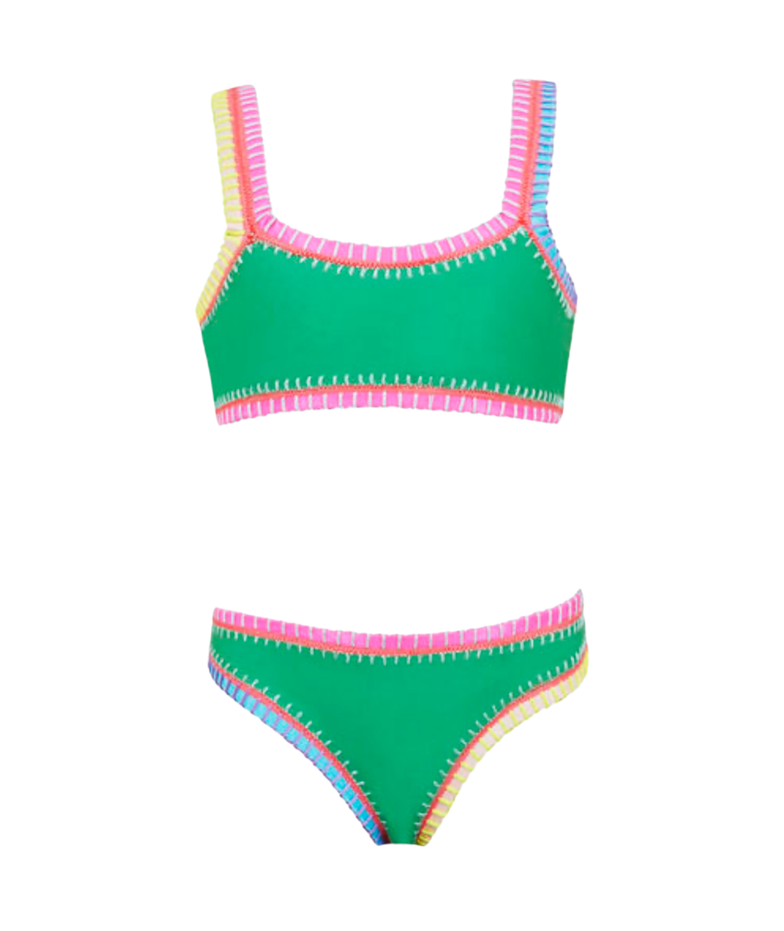 PQ Girls Sporty Rainbow Embroidered Bikini Accessories PQ Girls Ireland Green Y/6