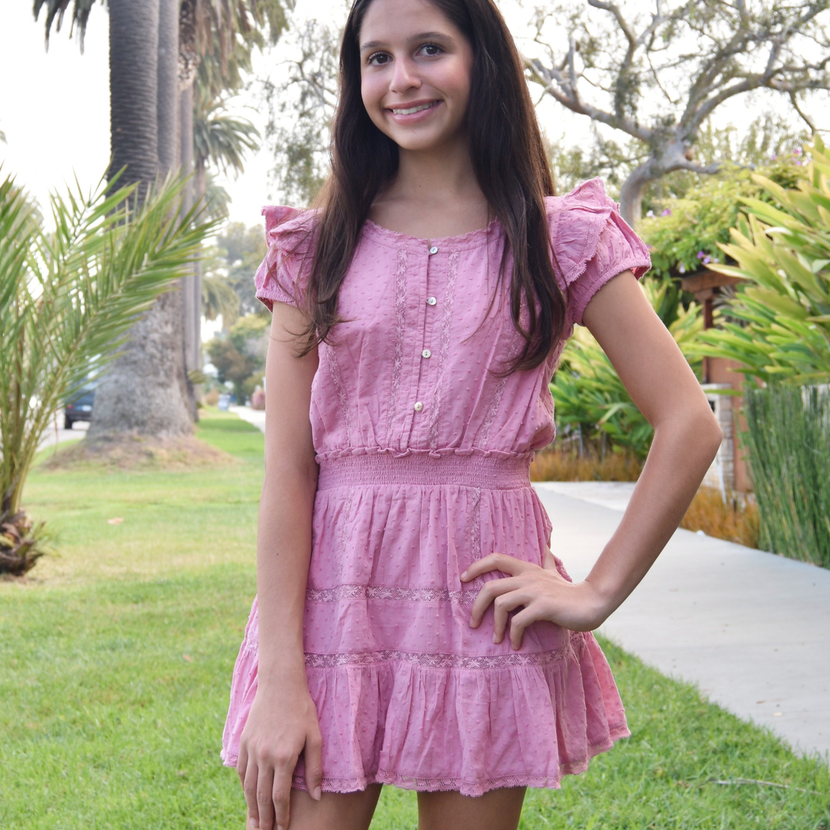 Love Shack Fancy Tween Jeriana Dress Cedar Rouge