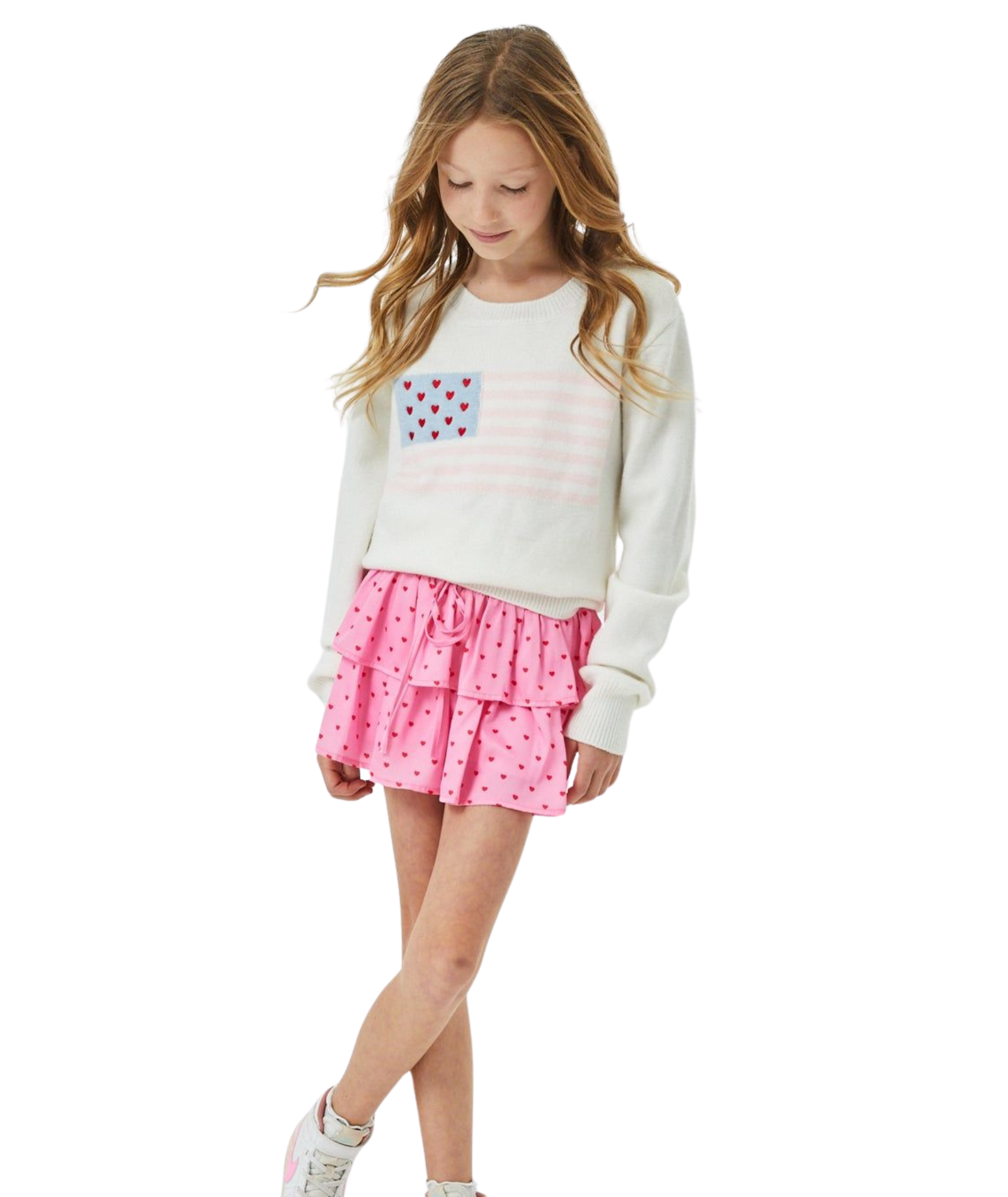 Theme Girls Tiegen American Flag Sweater Girls Casual Tops Theme-NYC